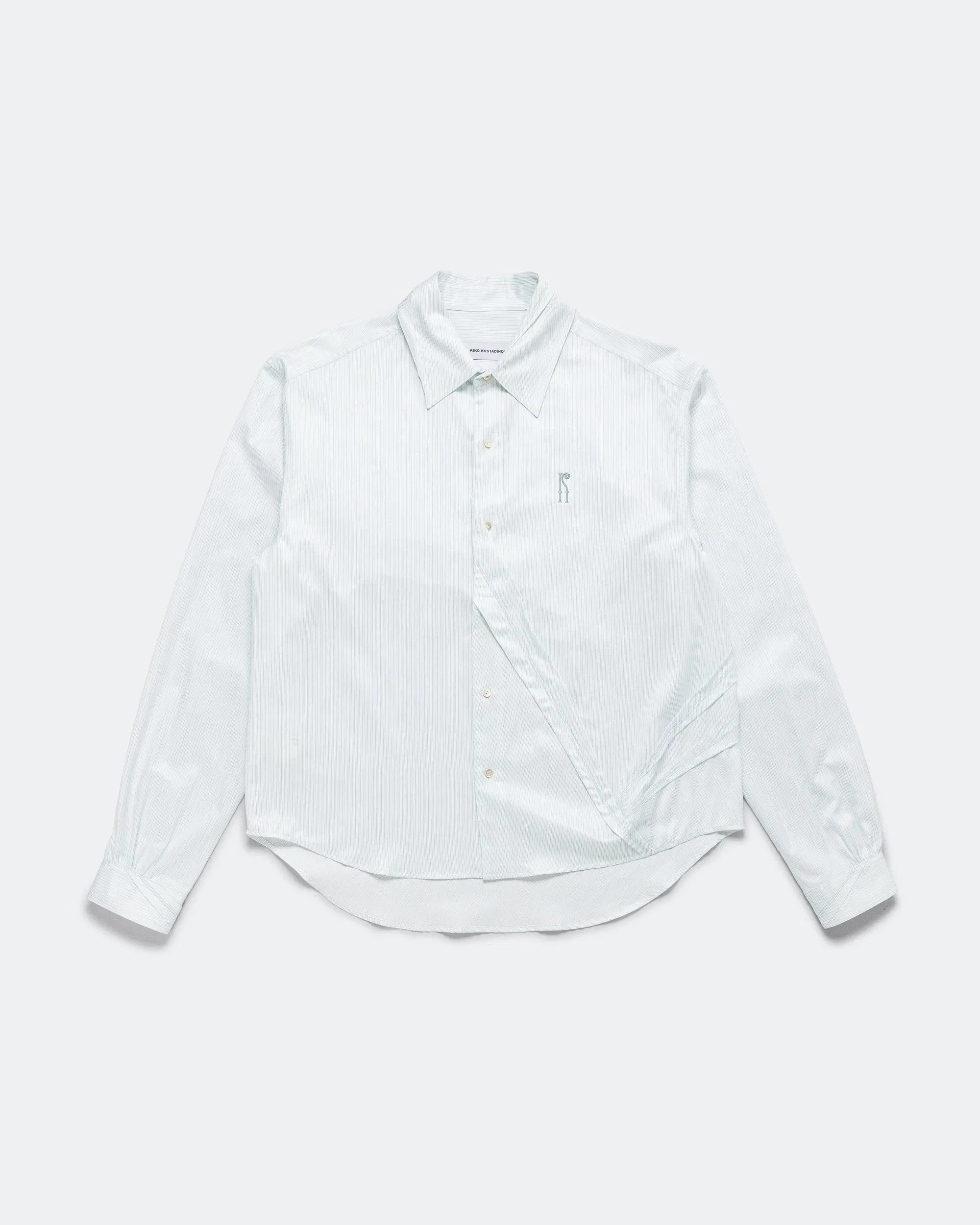 Kiko Kostadinov Ohne K-Dart Shirt - Blue/Green Double Stripe