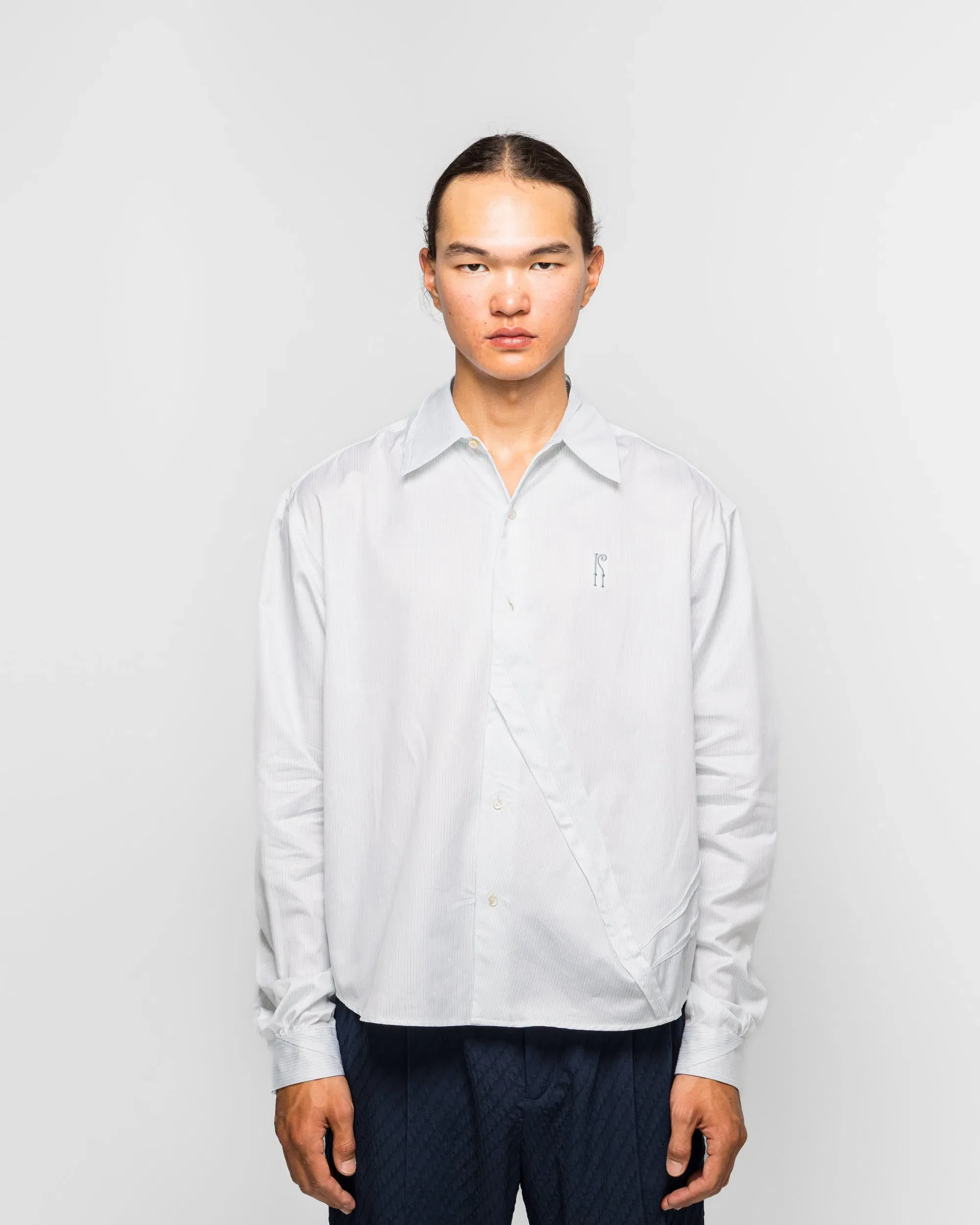 Kiko Kostadinov Ohne K-Dart Shirt - Blue/Green Double Stripe