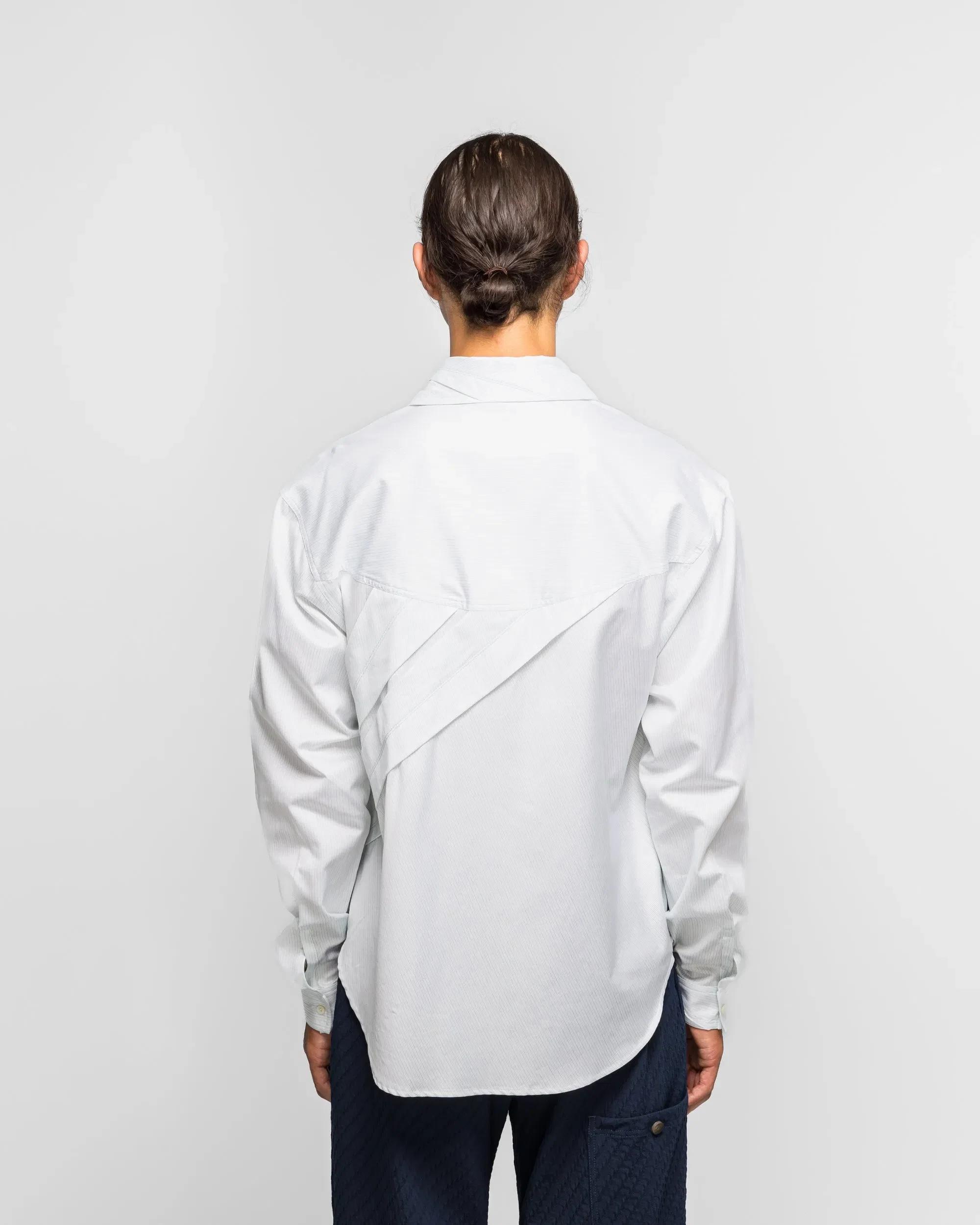 Kiko Kostadinov Ohne K-Dart Shirt - Blue/Green Double Stripe