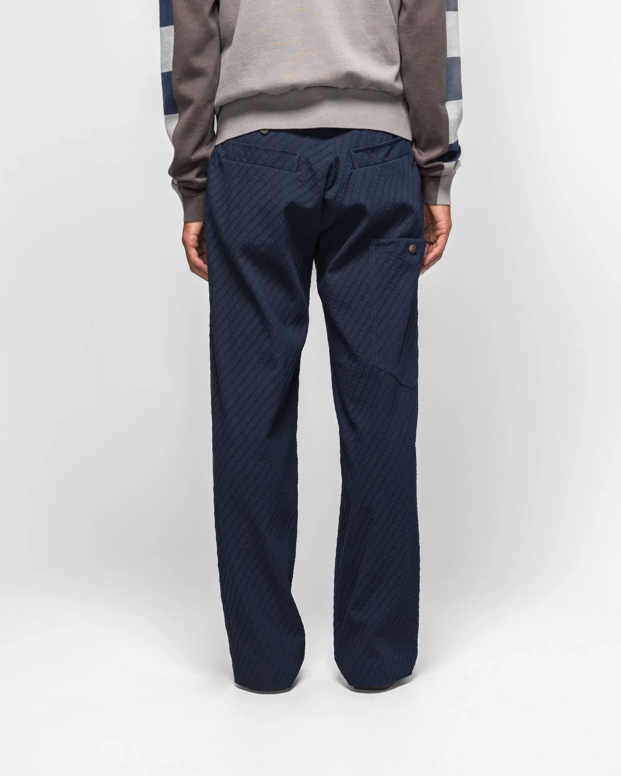 Kiko Kostadinov Noro Trouser - Abyss Blue Wavy Wool