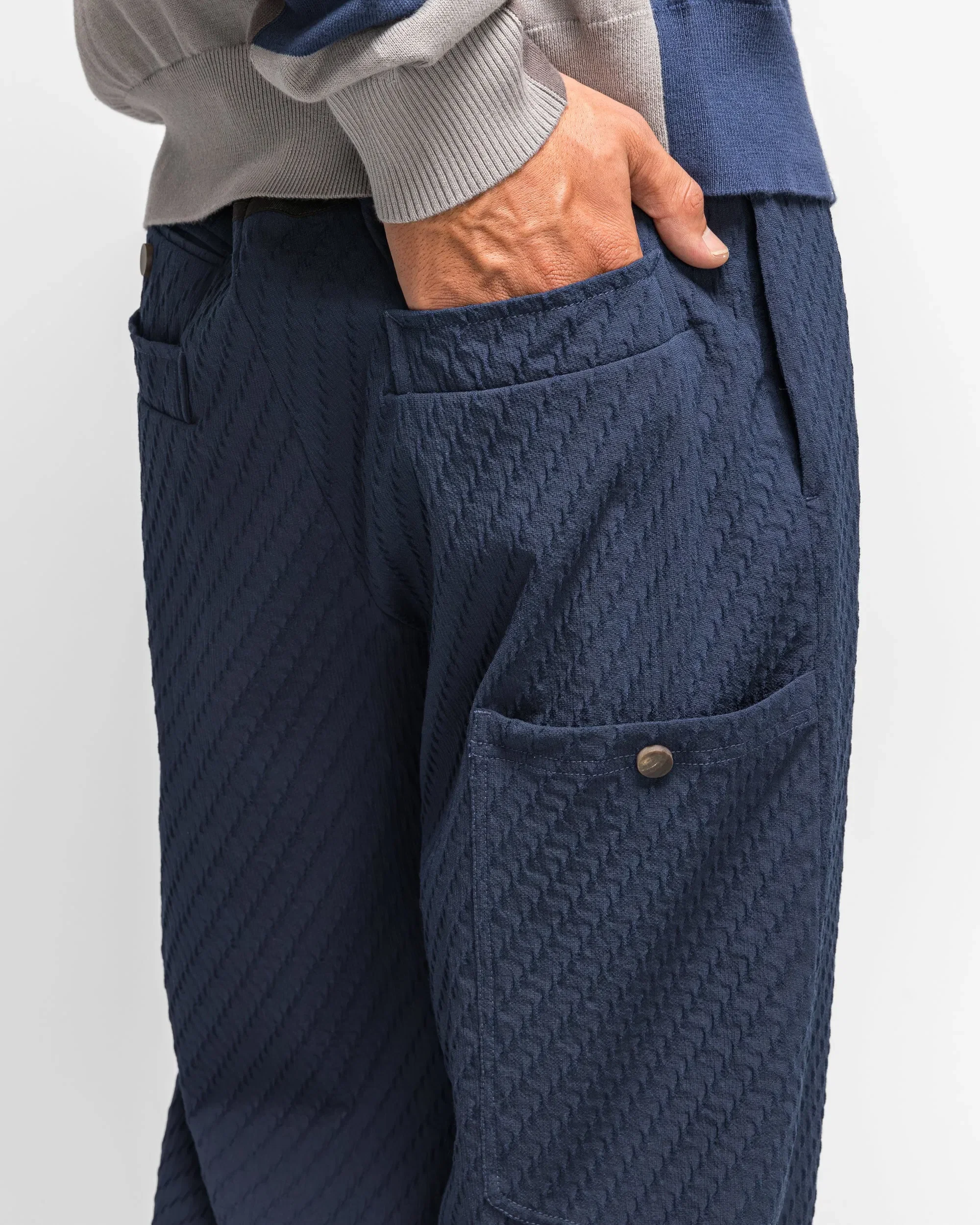 Kiko Kostadinov Noro Trouser - Abyss Blue Wavy Wool