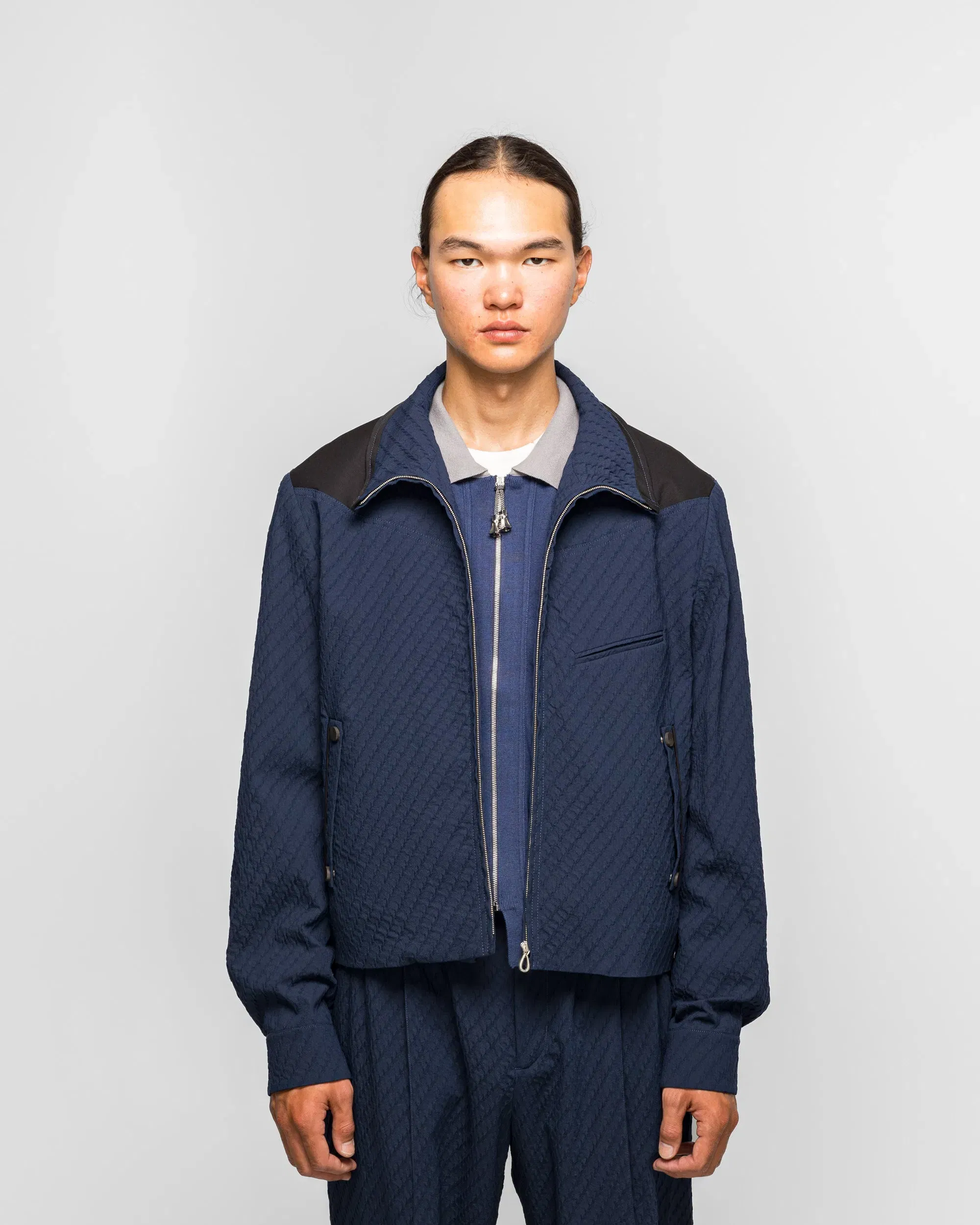 Kiko Kostadinov Noro Blazer - Abyss Blue Wavy Wool