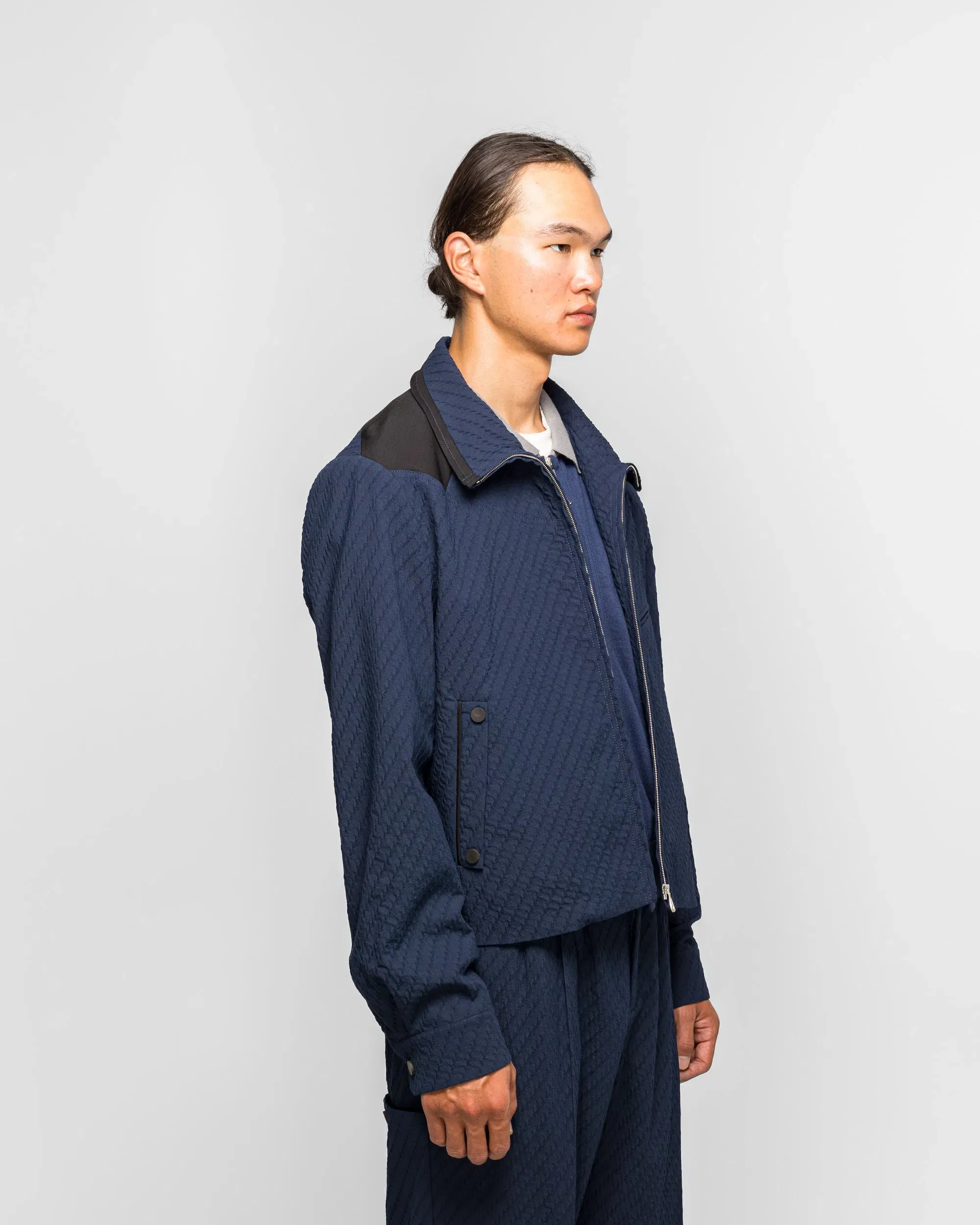Kiko Kostadinov Noro Blazer - Abyss Blue Wavy Wool