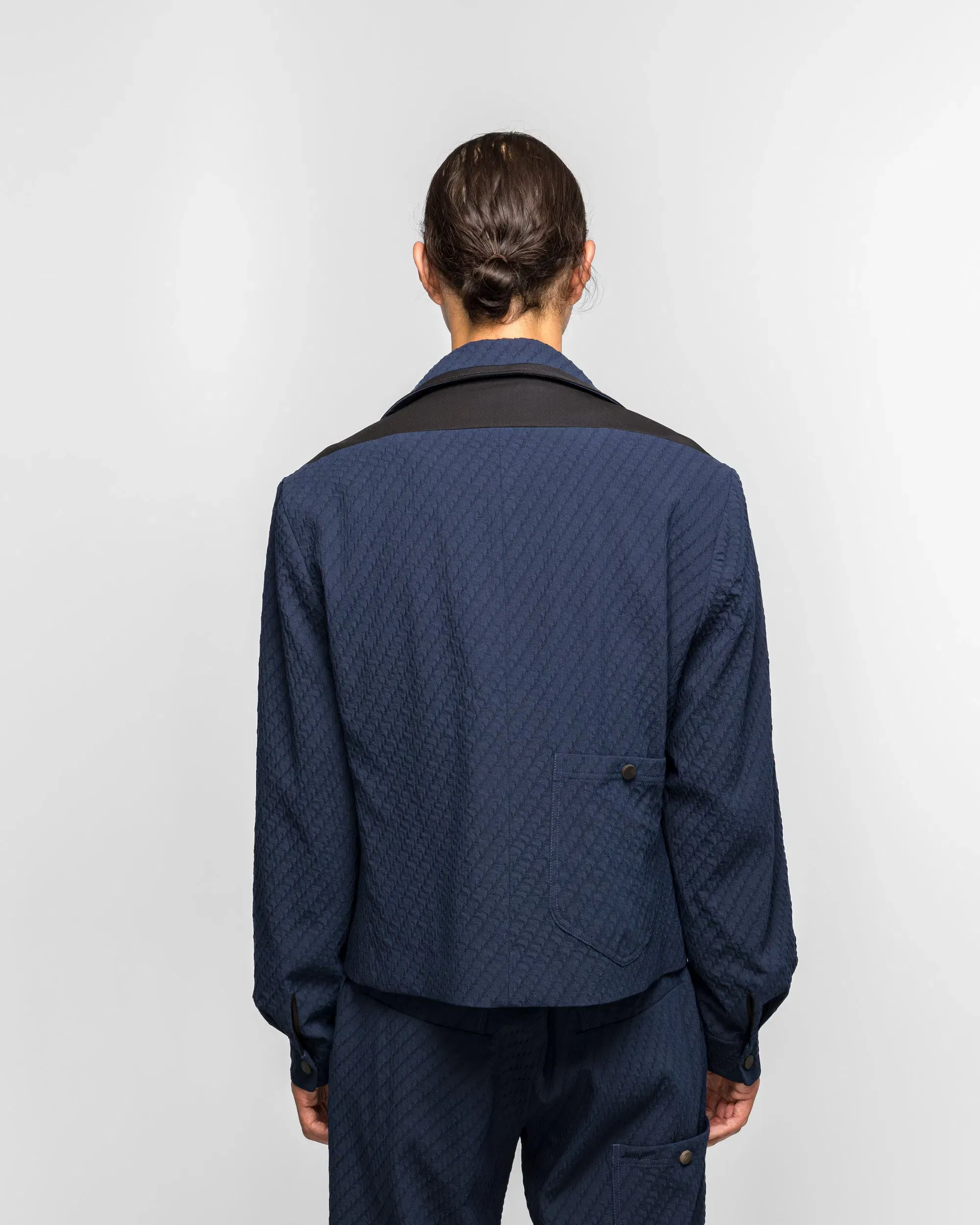 Kiko Kostadinov Noro Blazer - Abyss Blue Wavy Wool