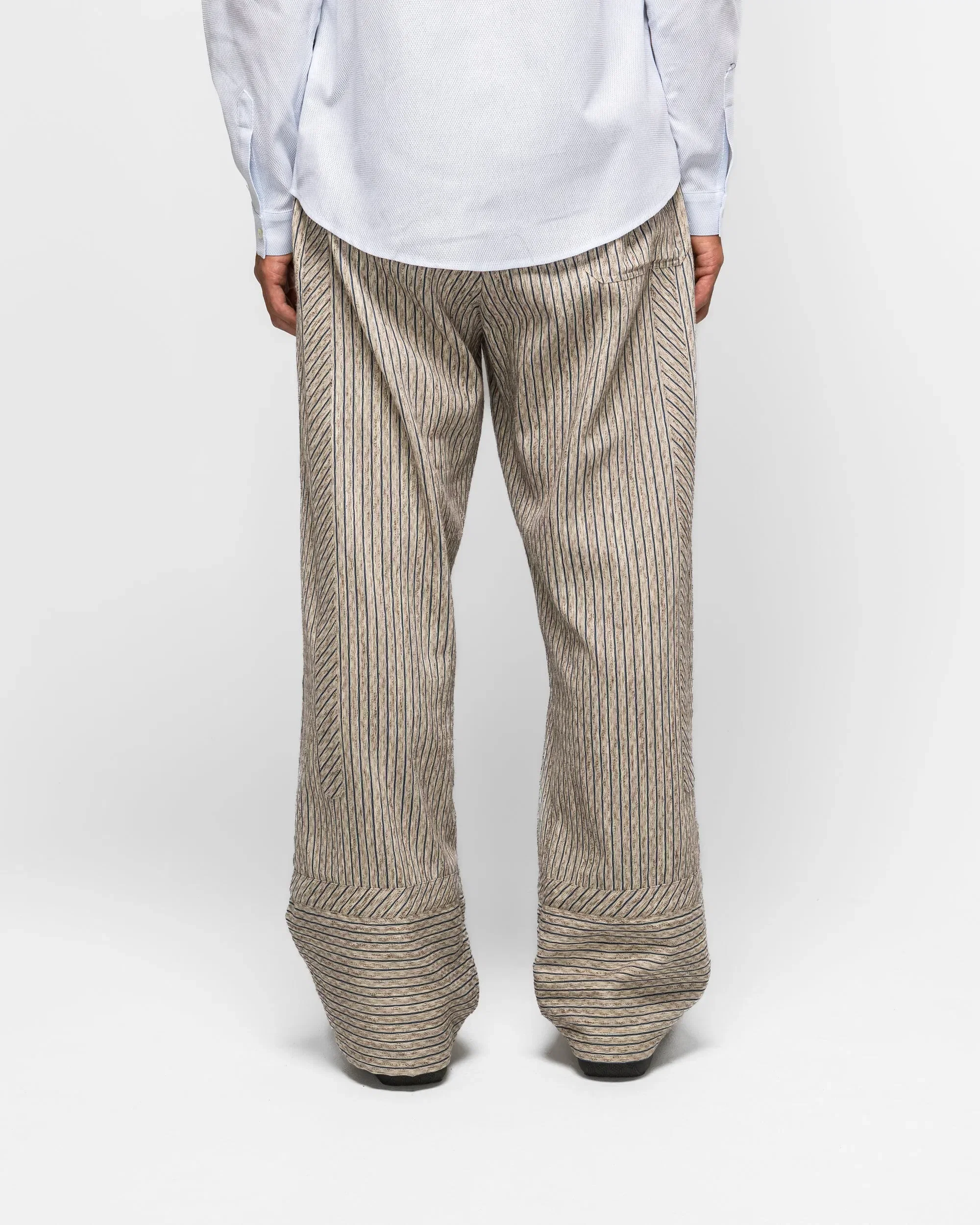 Kiko Kostadinov Kyan Trouser - Tan/Blue Textured Stripe