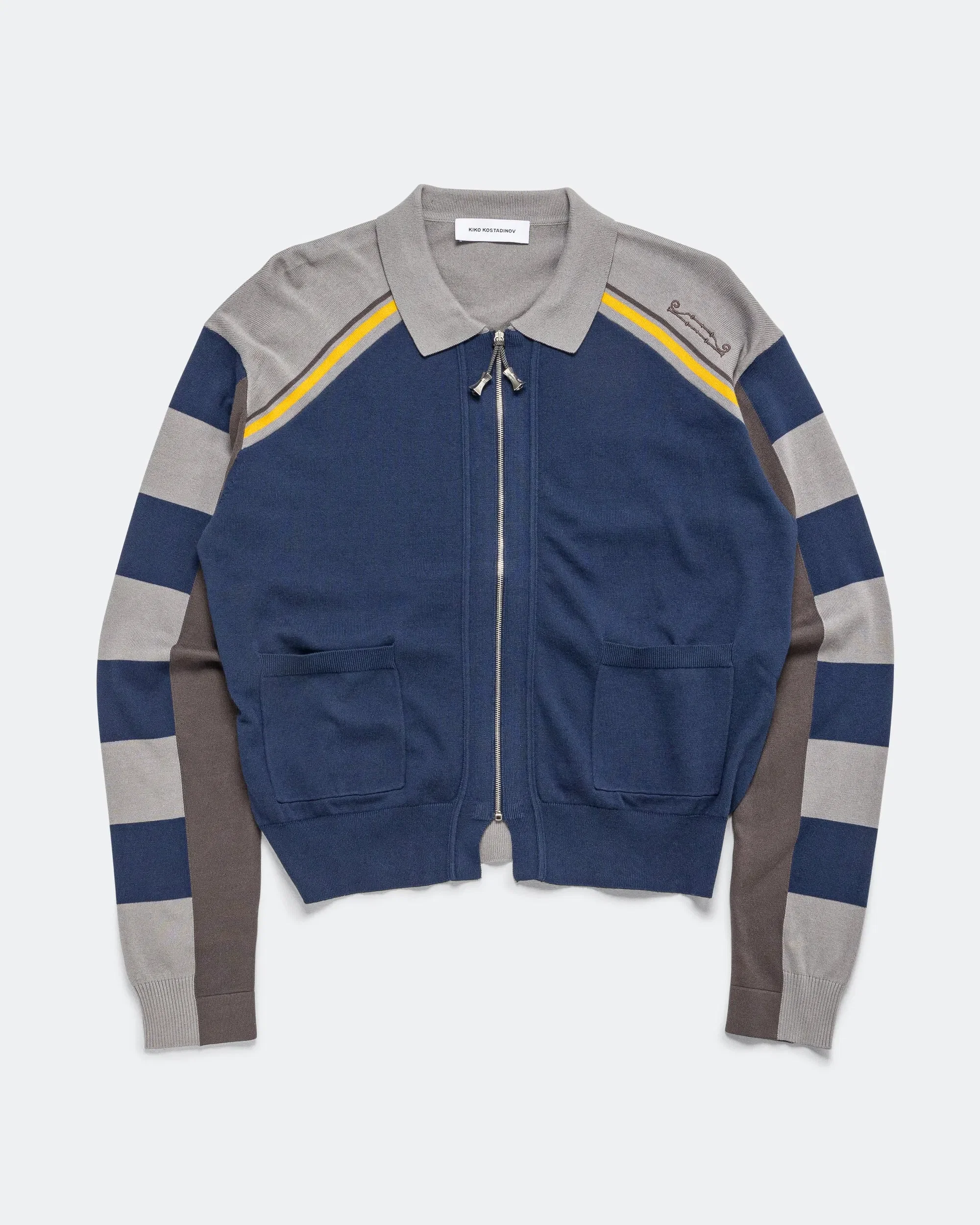 Kiko Kostadinov Kest Cardigan - Navy/Anchor Combed Cotton