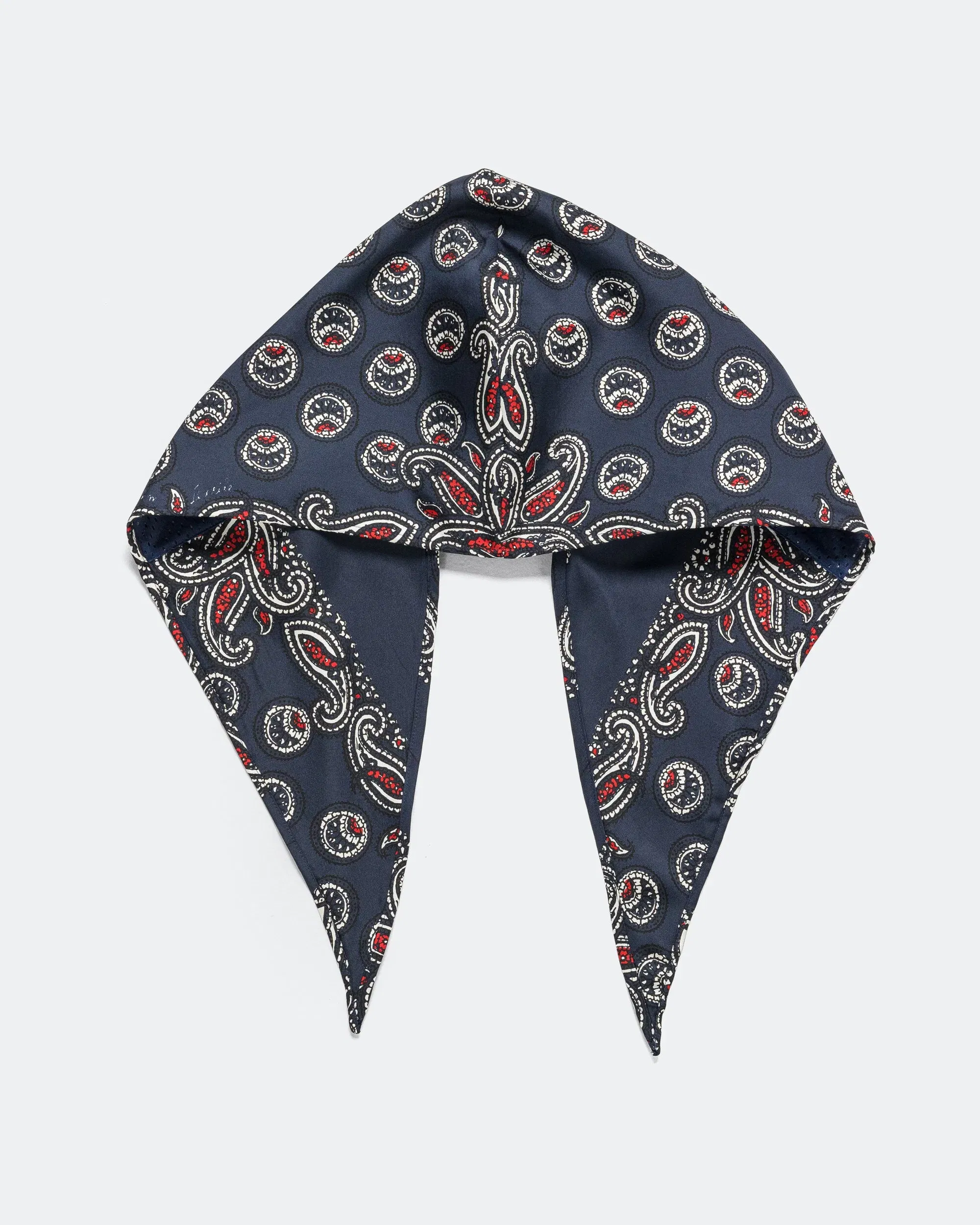 NOMARHYTHM TEXTILE Paisley Silk Hoody Scarf - Navy