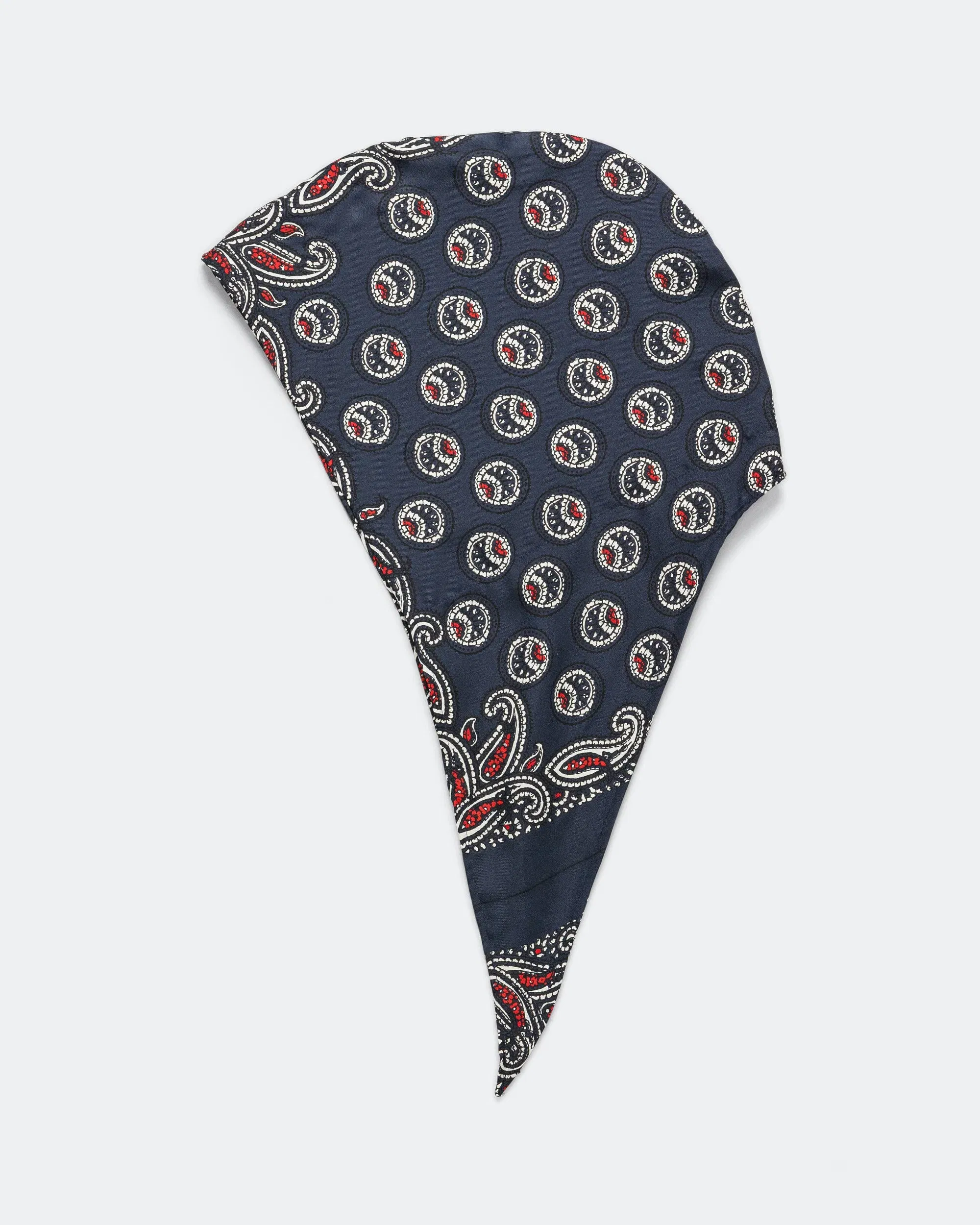 NOMARHYTHM TEXTILE Paisley Silk Hoody Scarf - Navy