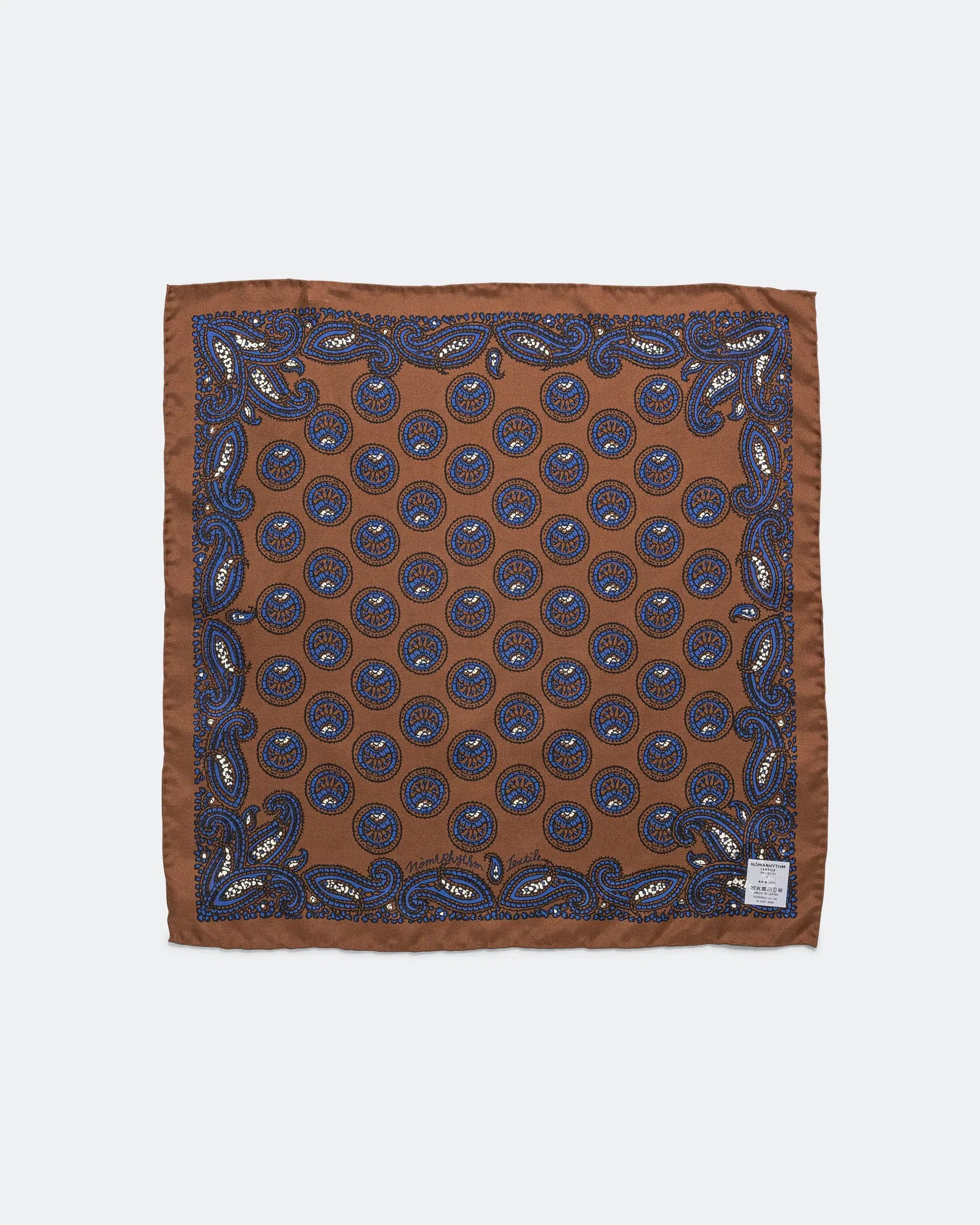 NOMARHYTHM TEXTILE Paisley Silk Bandana Scarf - Brown
