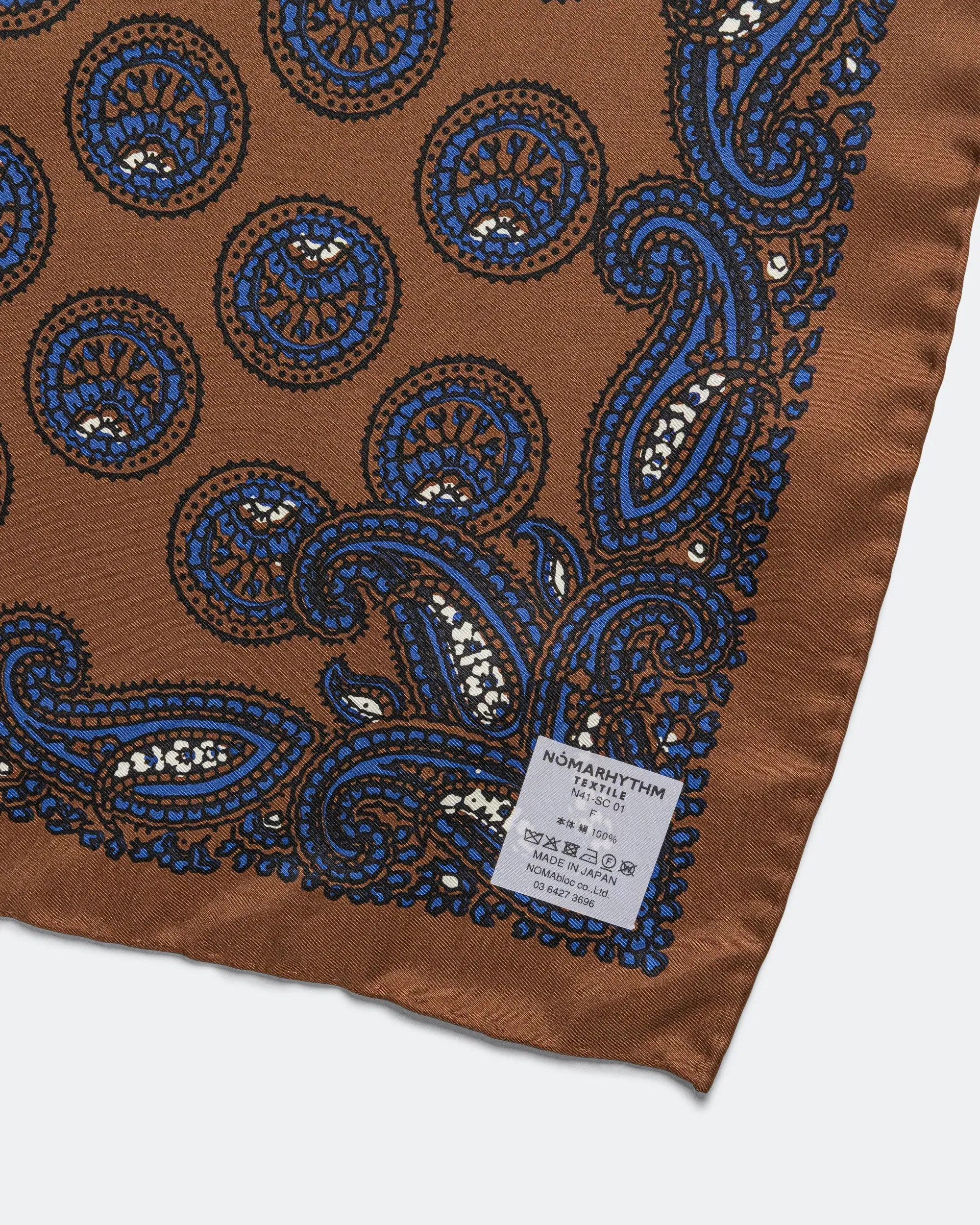 NOMARHYTHM TEXTILE Paisley Silk Bandana Scarf - Brown