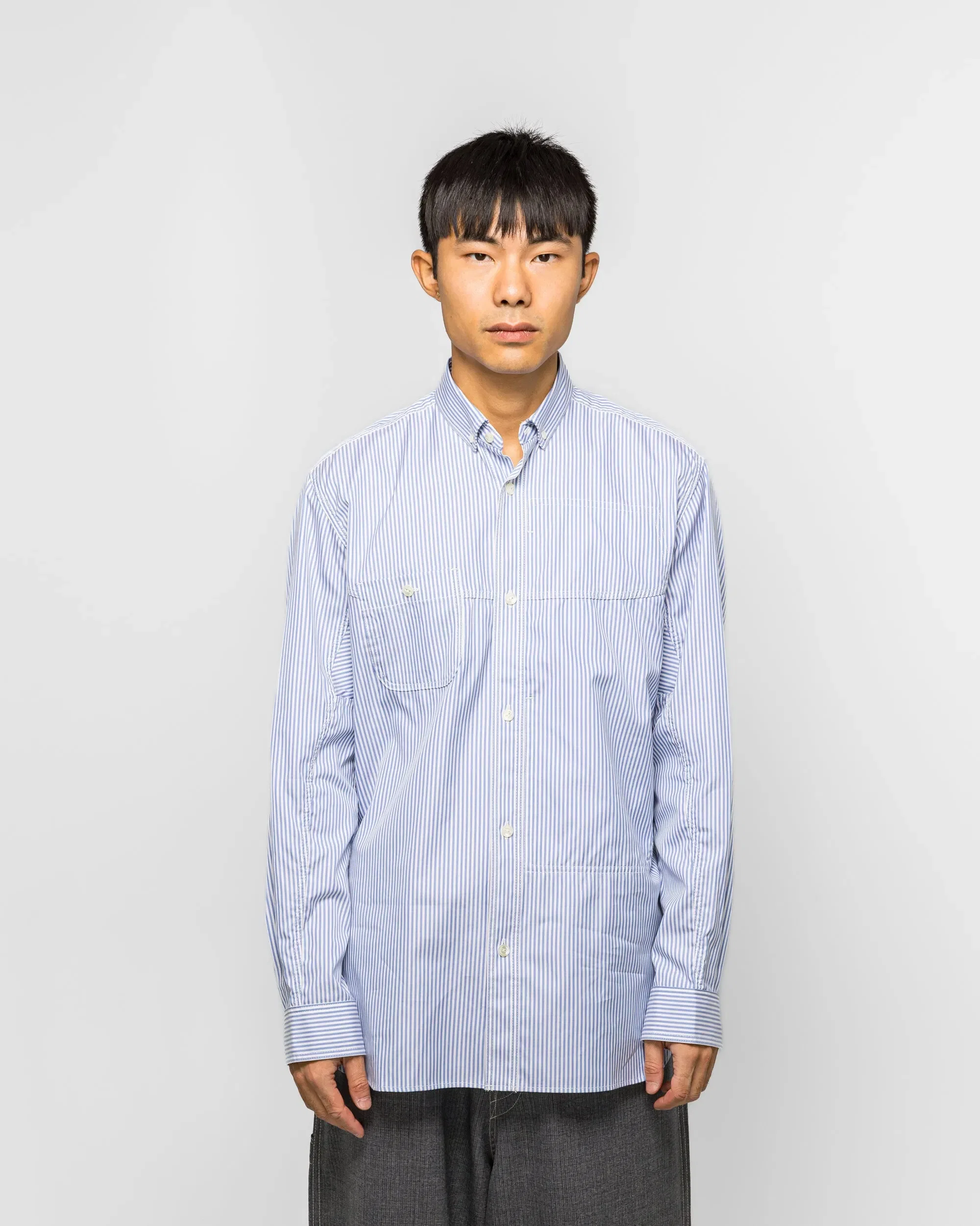 Junya Watanabe MAN Cotton Stripe Shirt - Blue/White