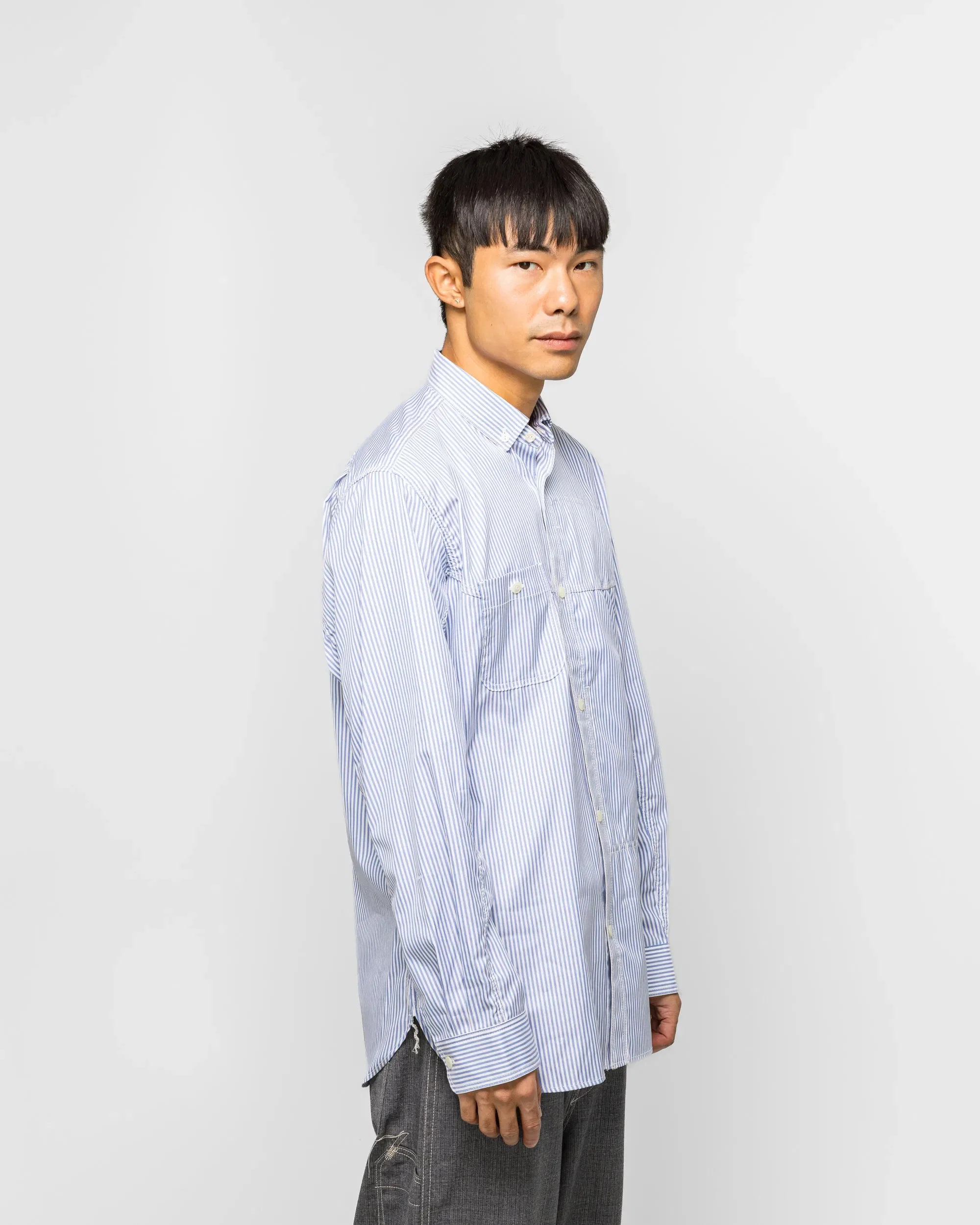 Junya Watanabe MAN Cotton Stripe Shirt - Blue/White