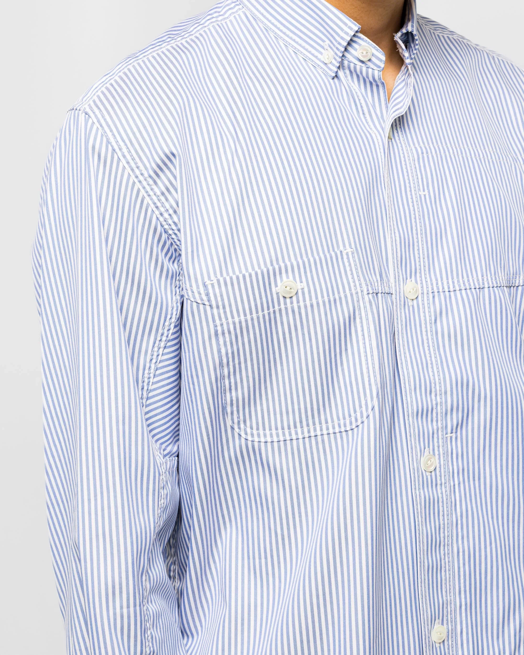 Junya Watanabe MAN Cotton Stripe Shirt - Blue/White