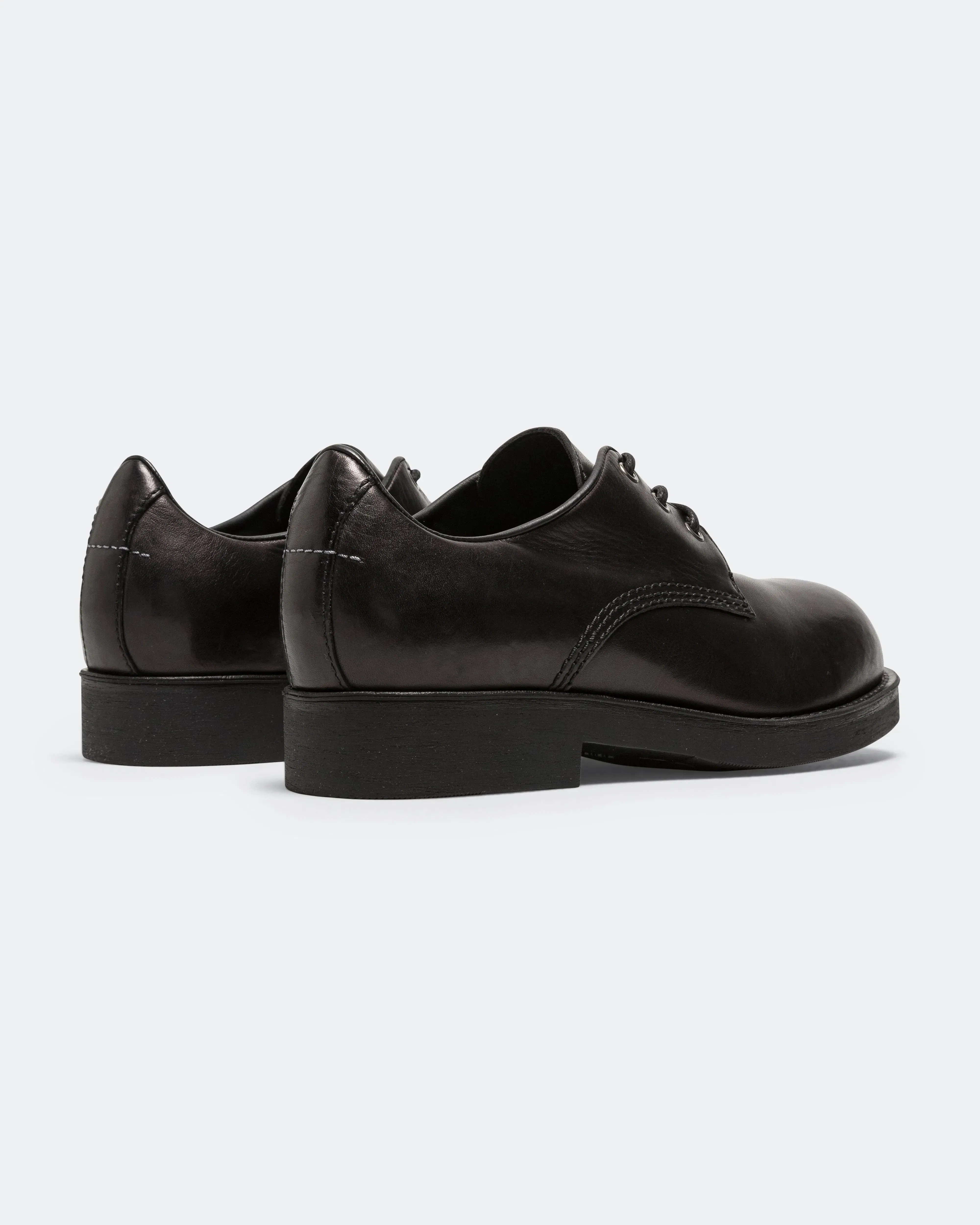 MM6 Lace Up Derby - Black Calfskin Leather