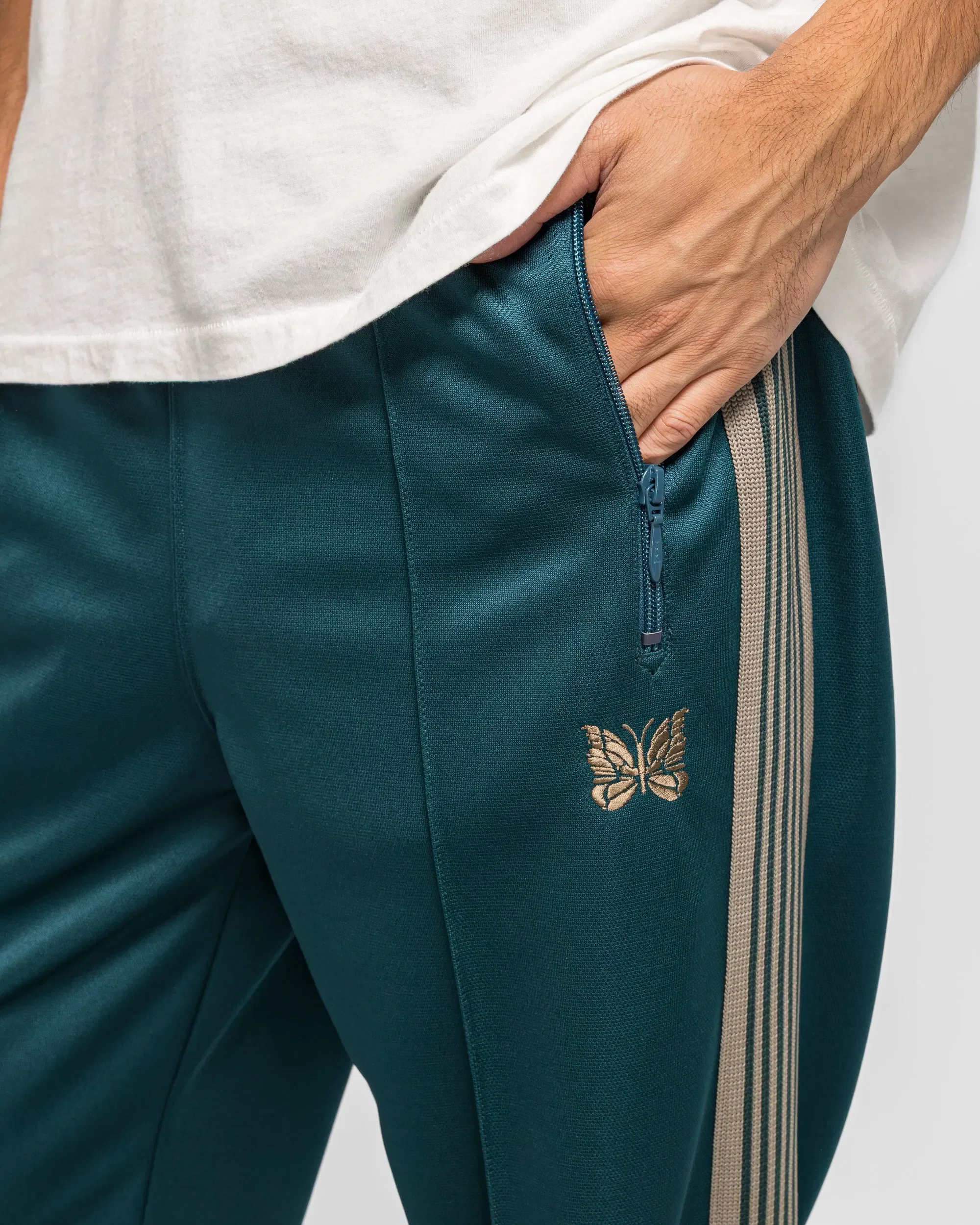Needles Track Pant - Green Poly Smooth