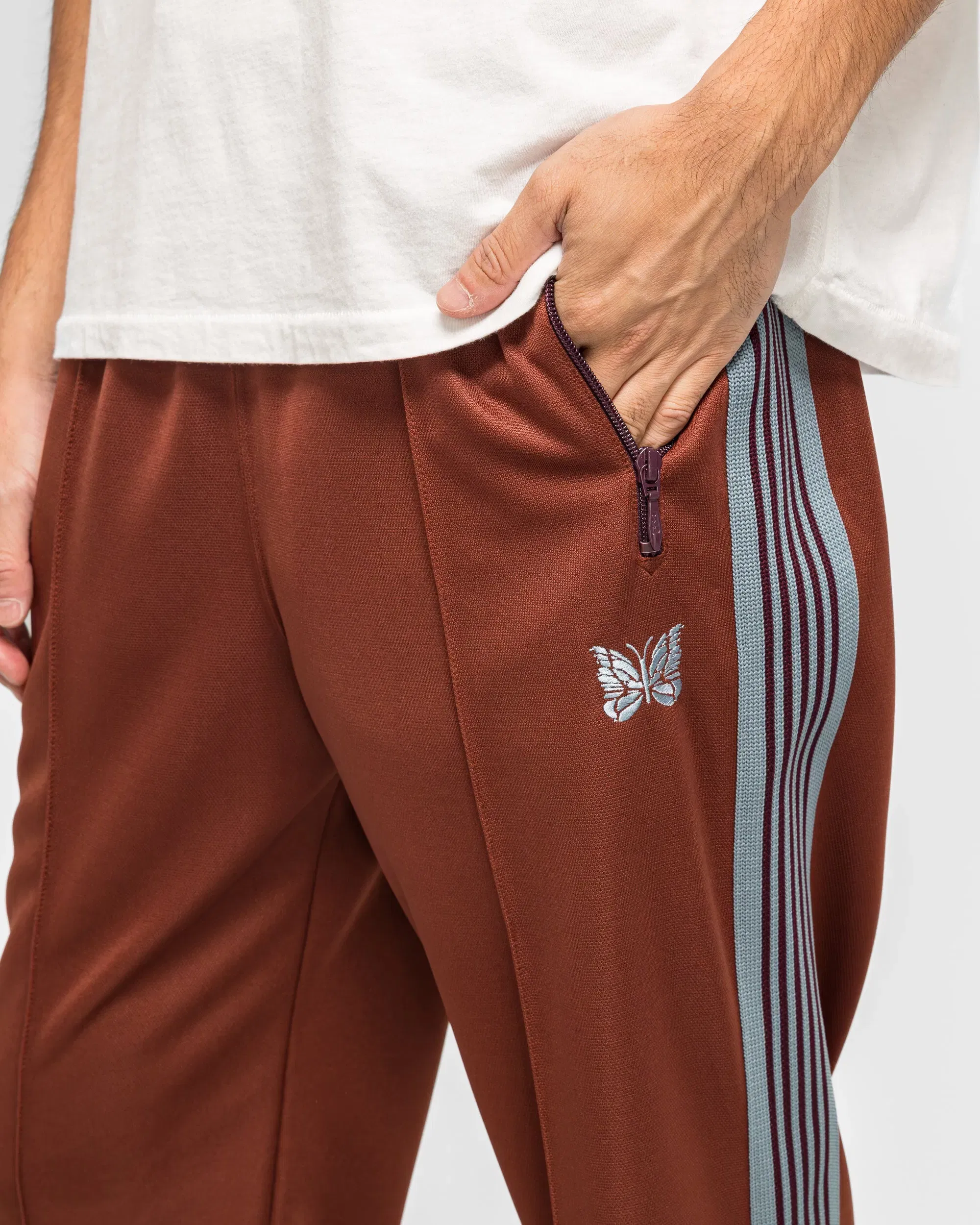 Needles Track Pant - Rust Poly Smooth