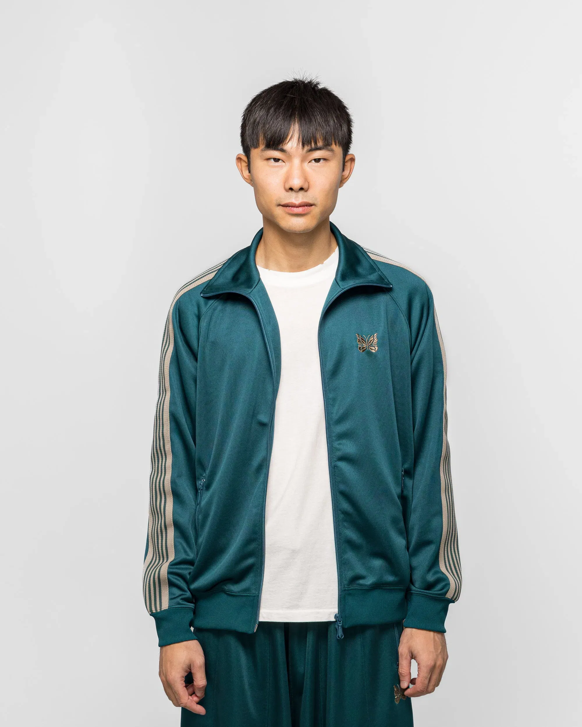 Needles Track Jacket - Green Poly Smooth
