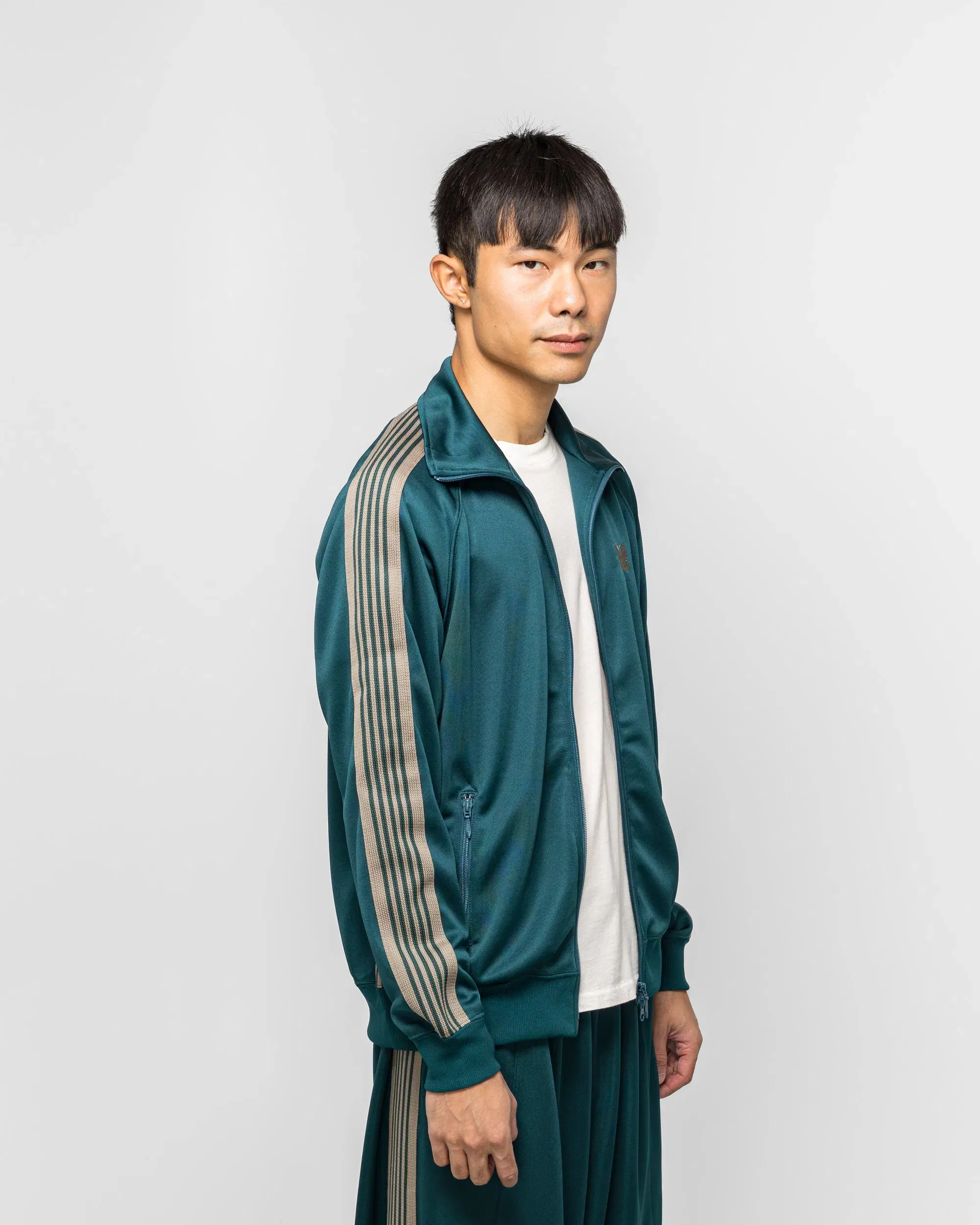 Needles Track Jacket - Green Poly Smooth