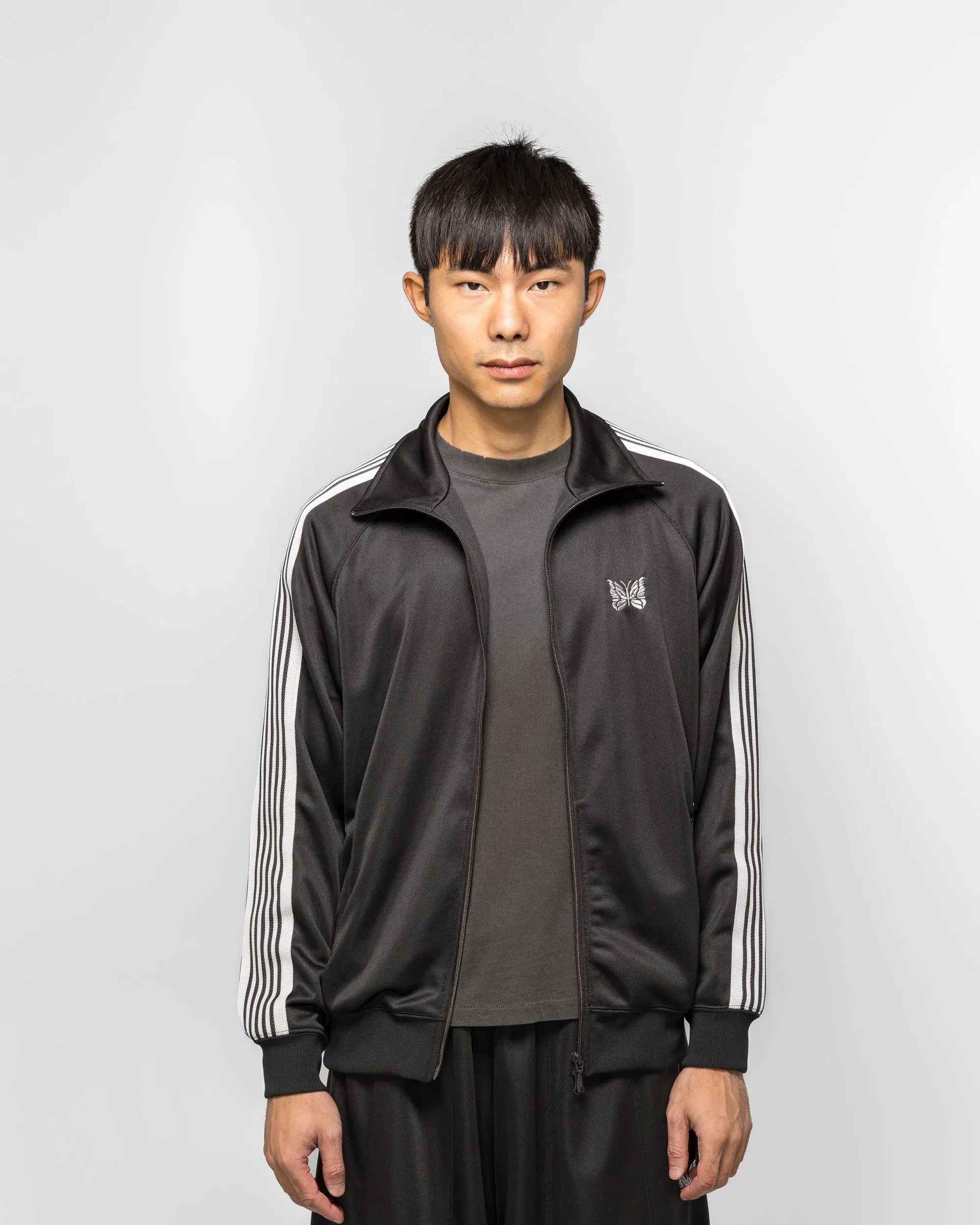 Needles Track Jacket - Charcoal Poly Smooth