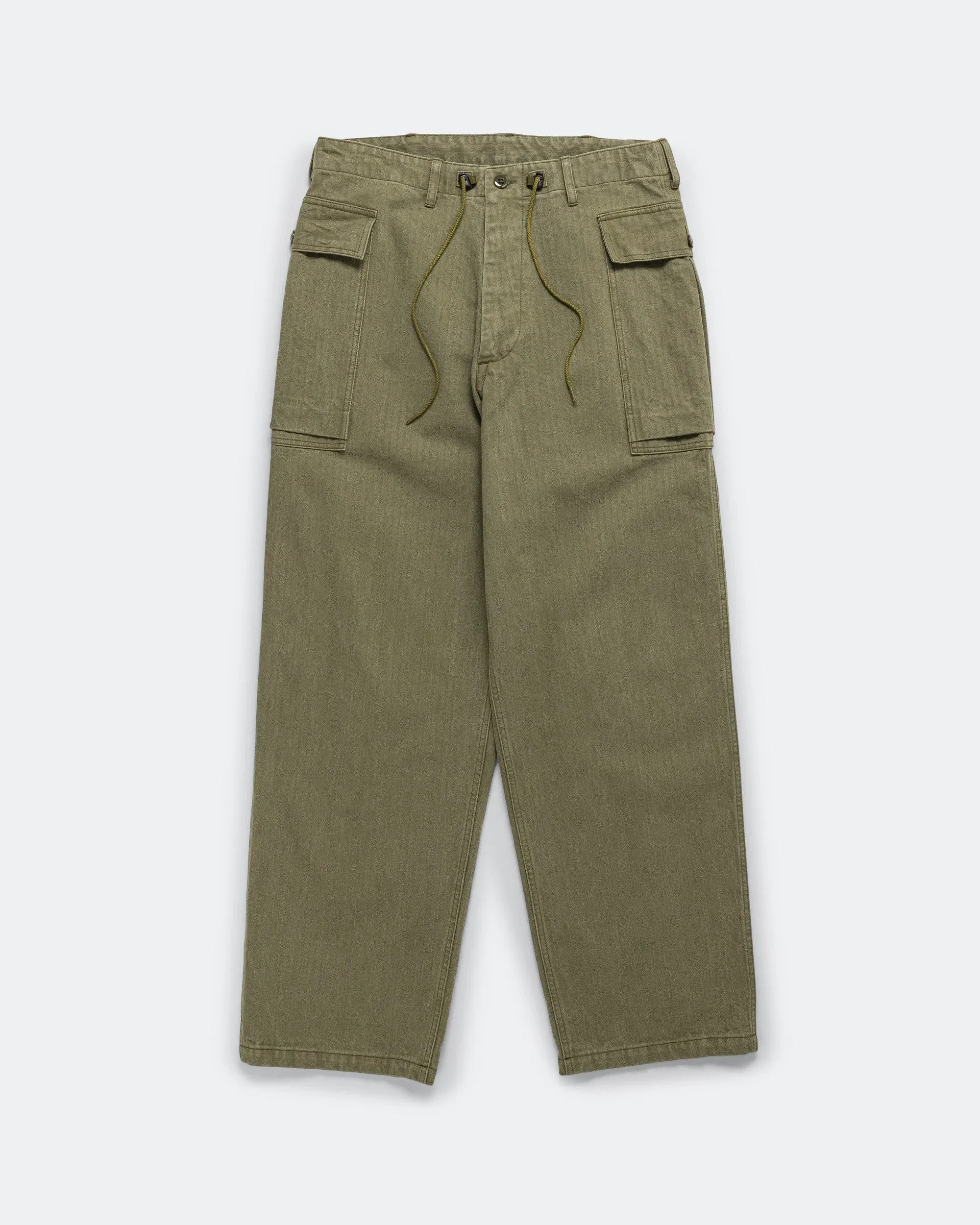 Needles String Field Pant - Olive Cotton Herringbone