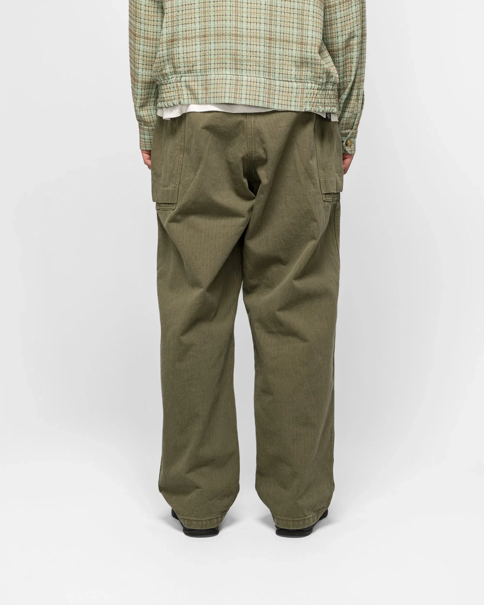 Needles String Field Pant - Olive Cotton Herringbone