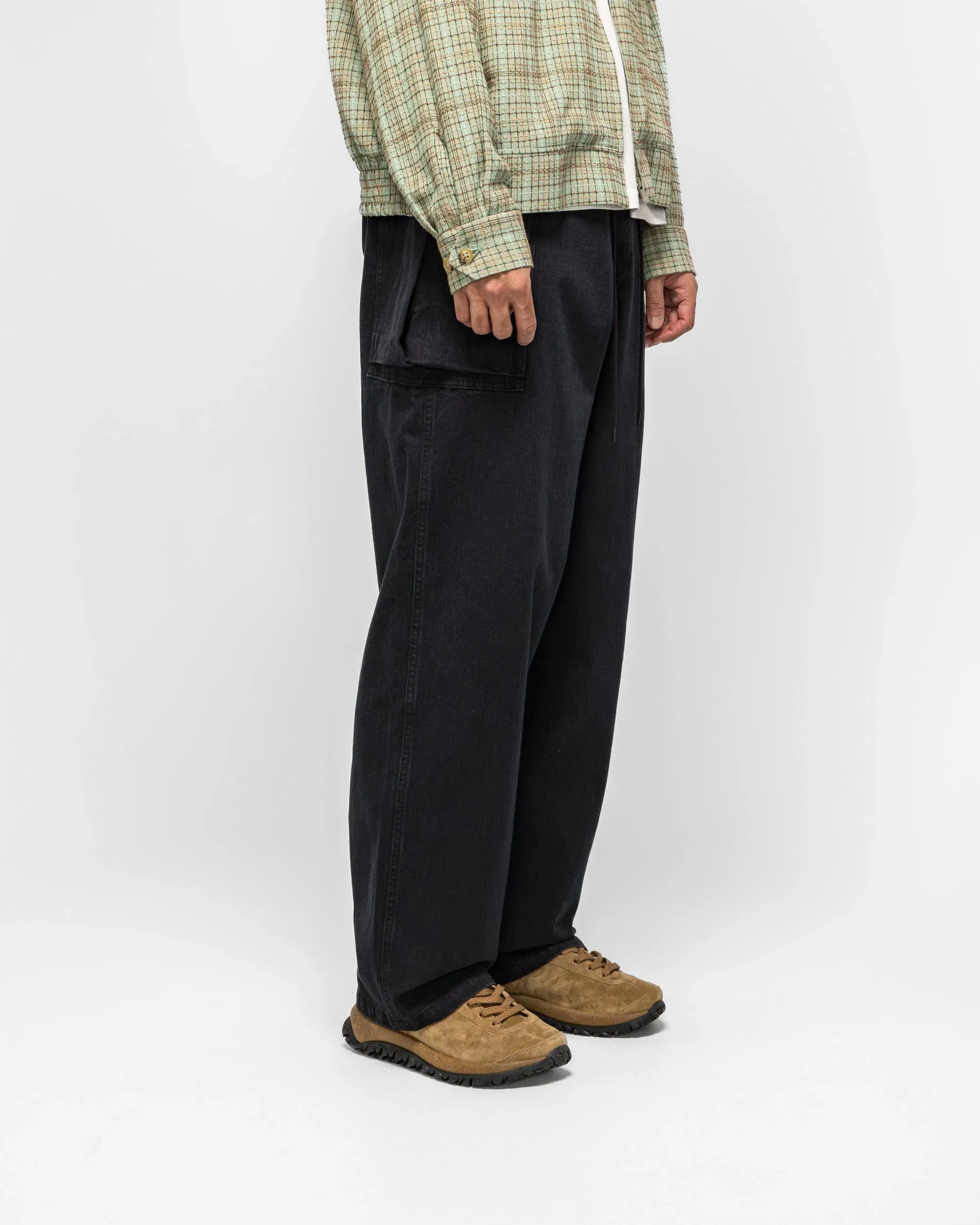 Needles String Field Pant - Black Cotton Herringbone