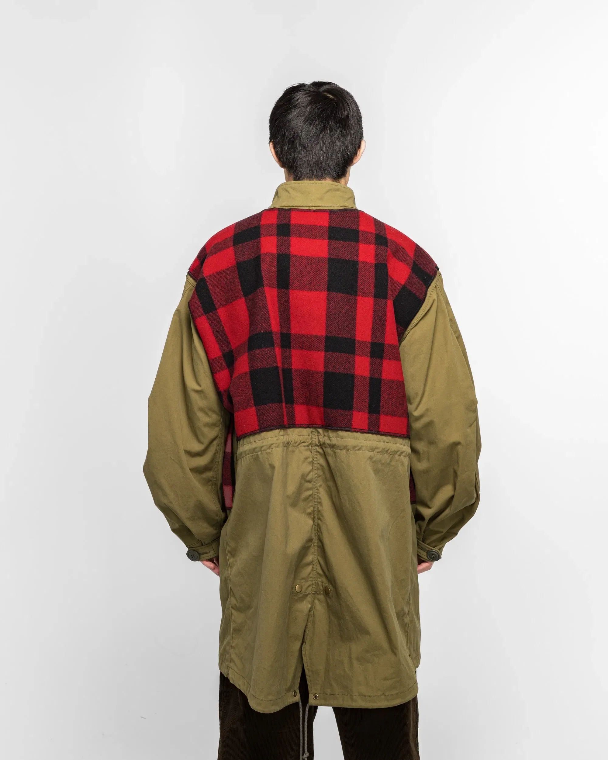 Junya Watanabe MAN Cotton Canvas Mackinaw Wool Coat x FILSON - Khaki/Red