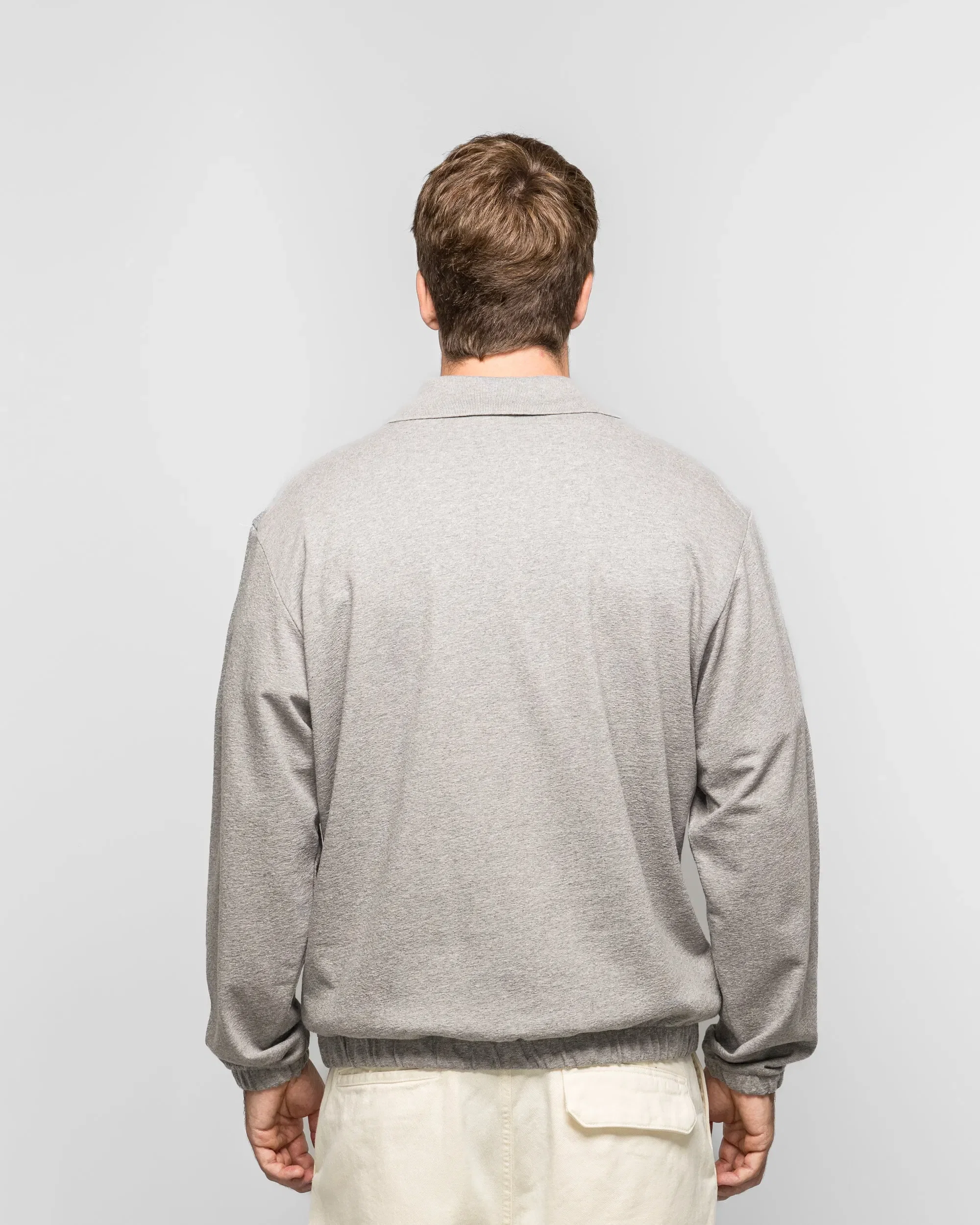 Norse Projects Sylane Relaxed Light Pile Jersey Polo - Grey Melange