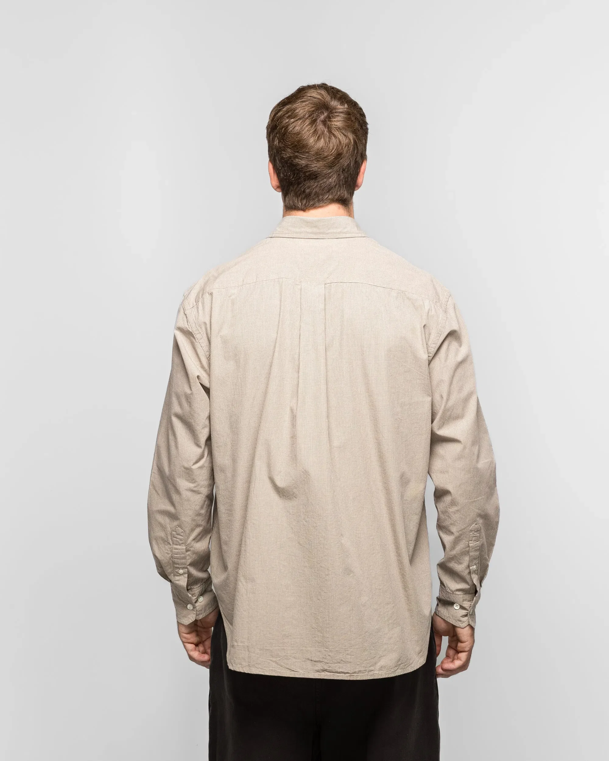 Norse Projects Espevik Oversize Micro Poplin Check Shirt - Oatmeal