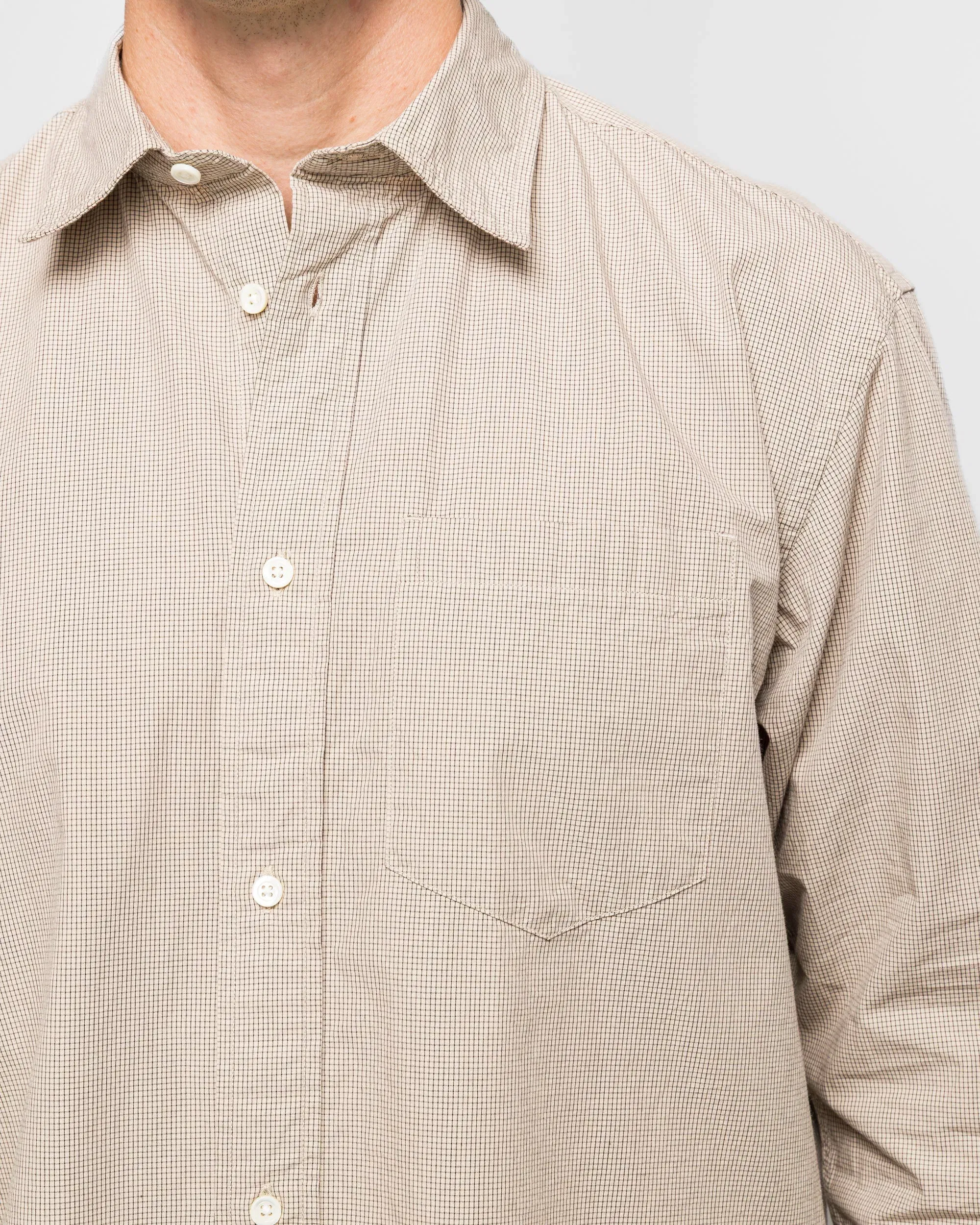 Norse Projects Espevik Oversize Micro Poplin Check Shirt - Oatmeal