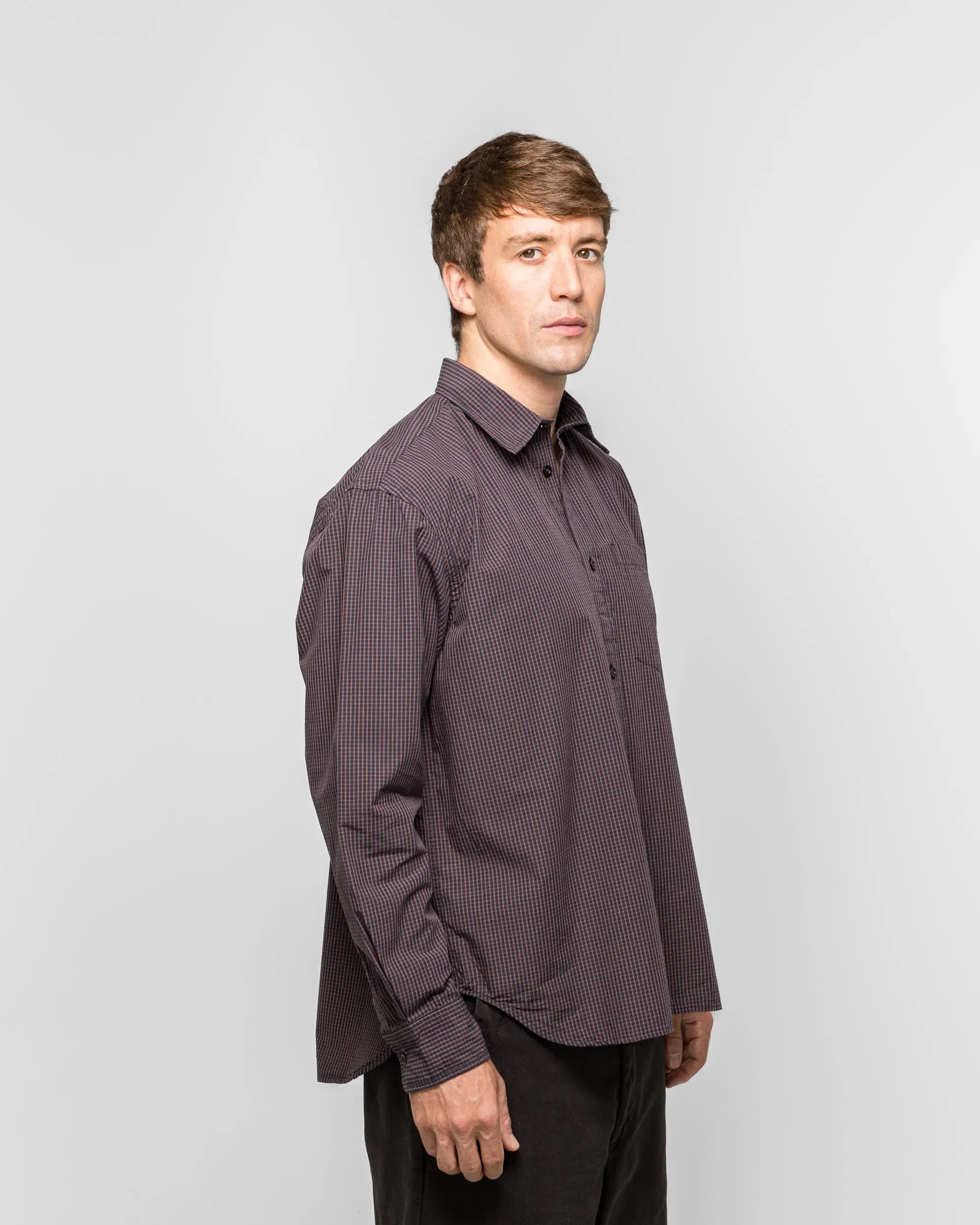 Norse Projects Espevik Oversize Poplin Check Shirt - Dark Navy Check