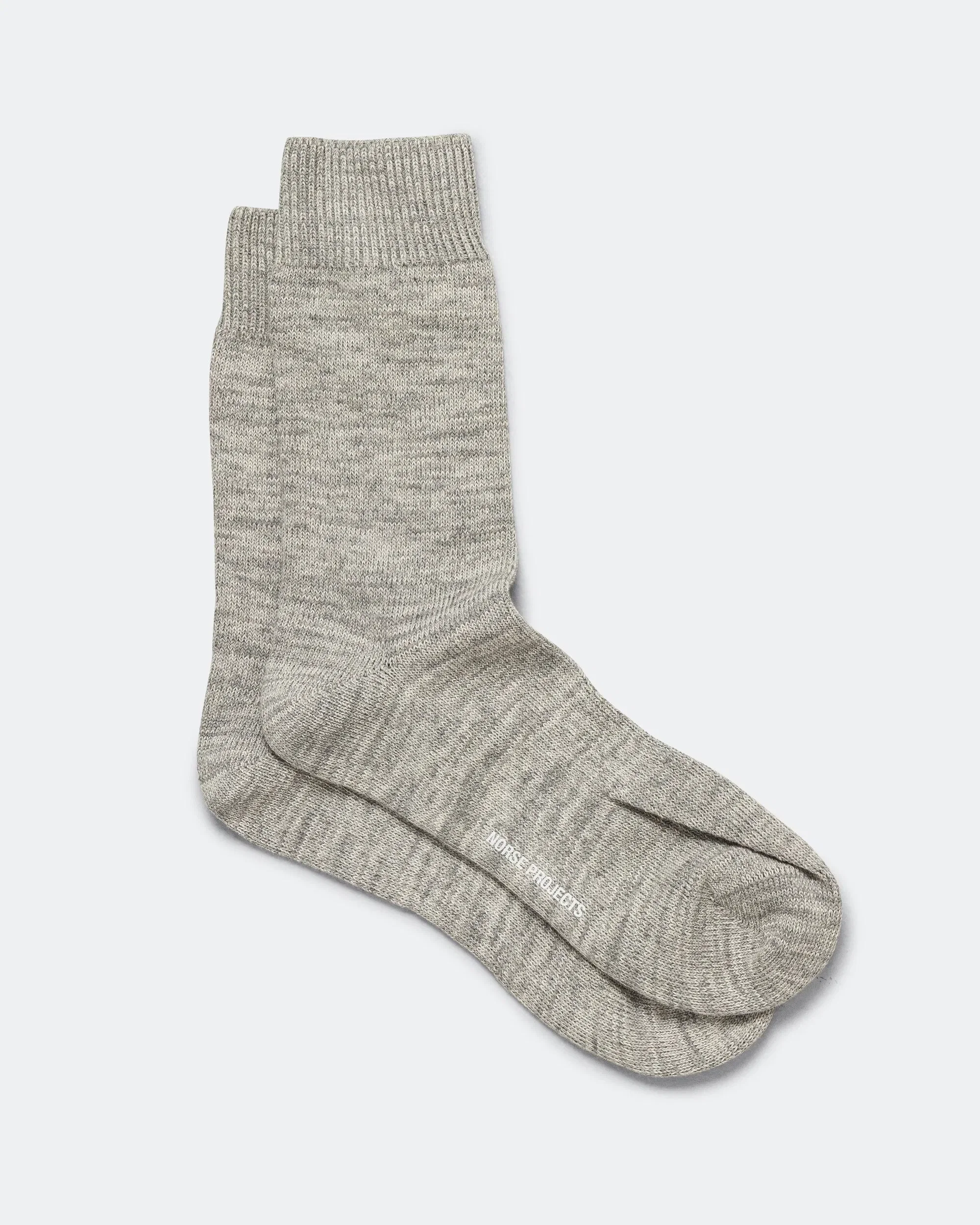 Norse Projects Bykle Heavy Cotton Twist Sock - Light Grey Melange