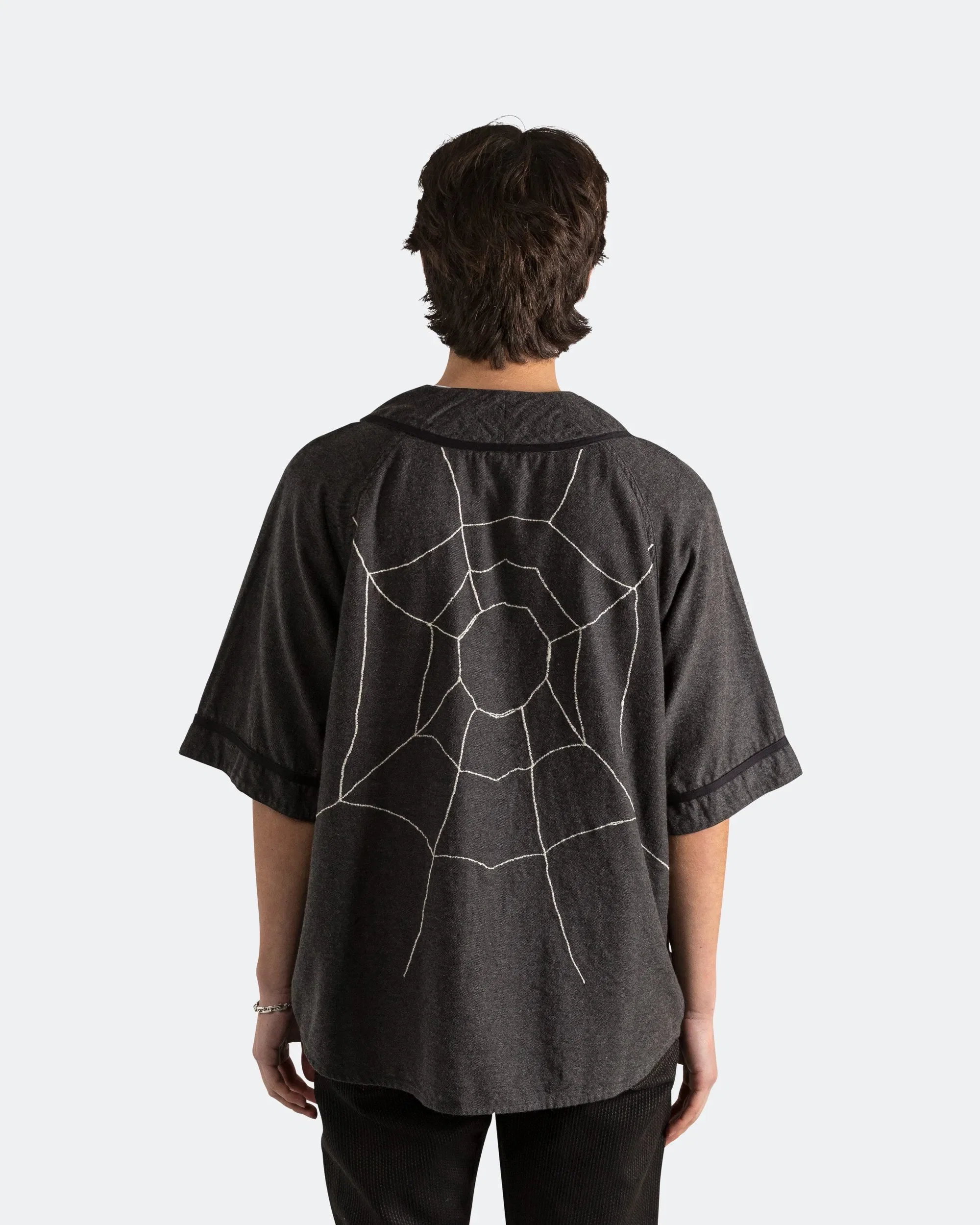 KAPITAL Cotton Wool GREAT KOUNTRY Baseball Shirt KOUNTRY DREAM CATCH Remake - Dark Grey