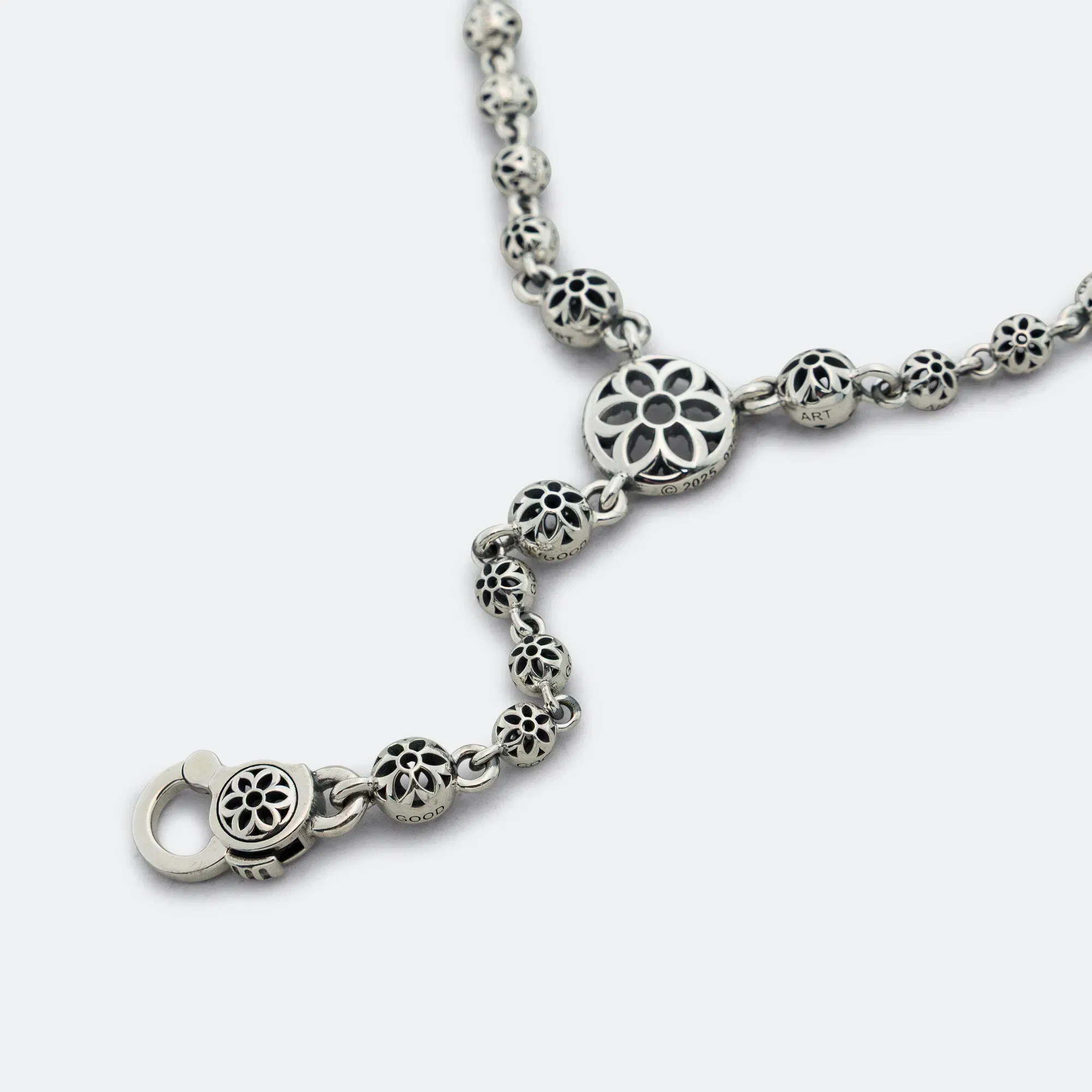 Good Art Hlywd Oyster Rosary Necklace - 925 Silver