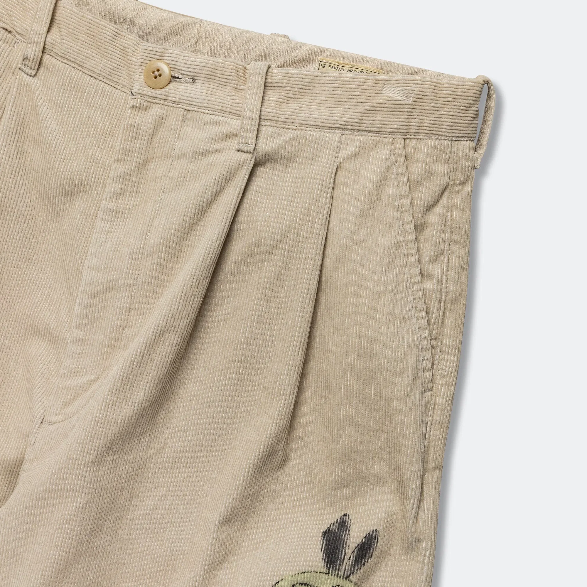 KAPITAL 14W Corduroy IVY Pants Memorial Paint Model - Beige
