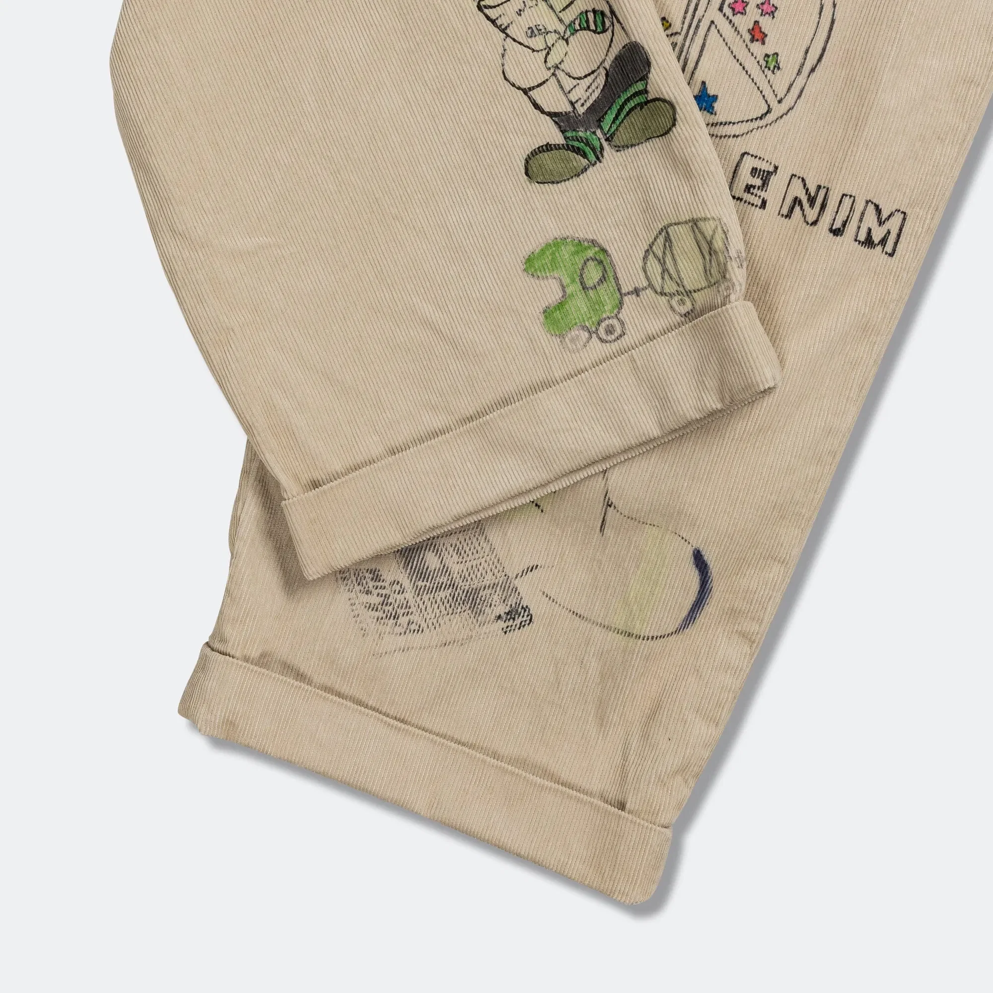 KAPITAL 14W Corduroy IVY Pants Memorial Paint Model - Beige