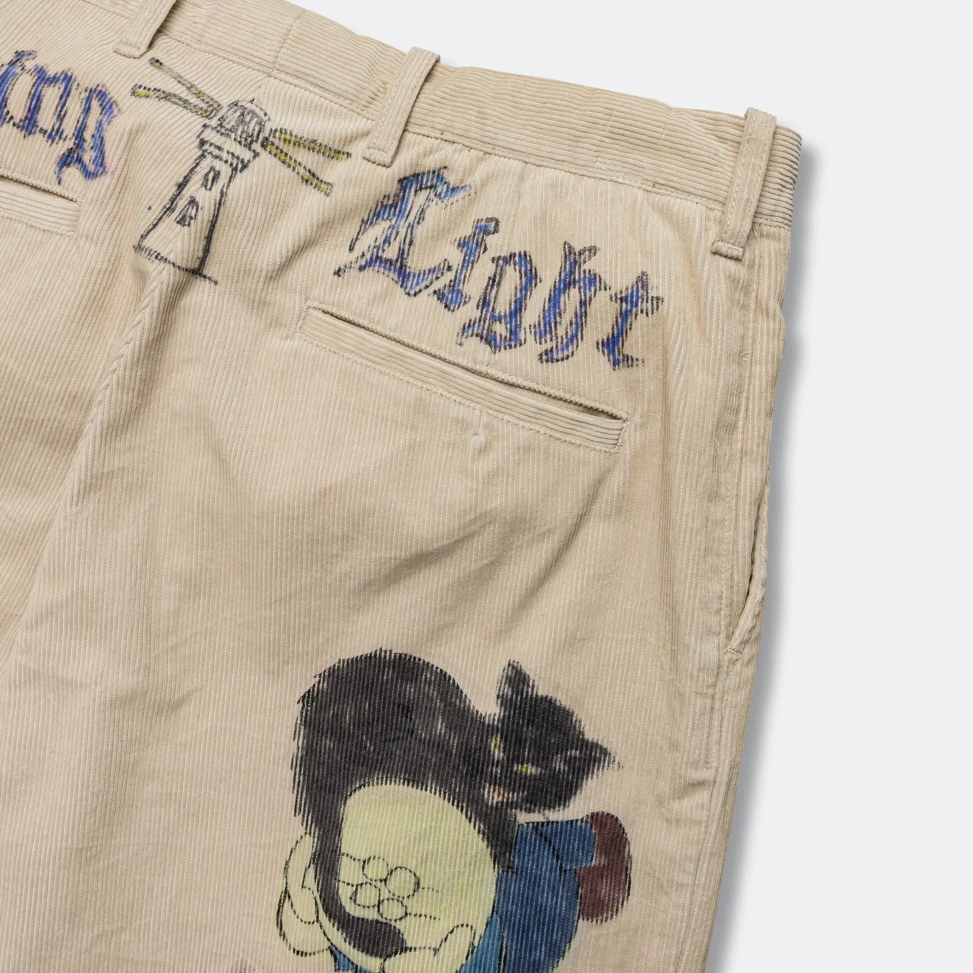 KAPITAL 14W Corduroy IVY Pants Memorial Paint Model - Beige