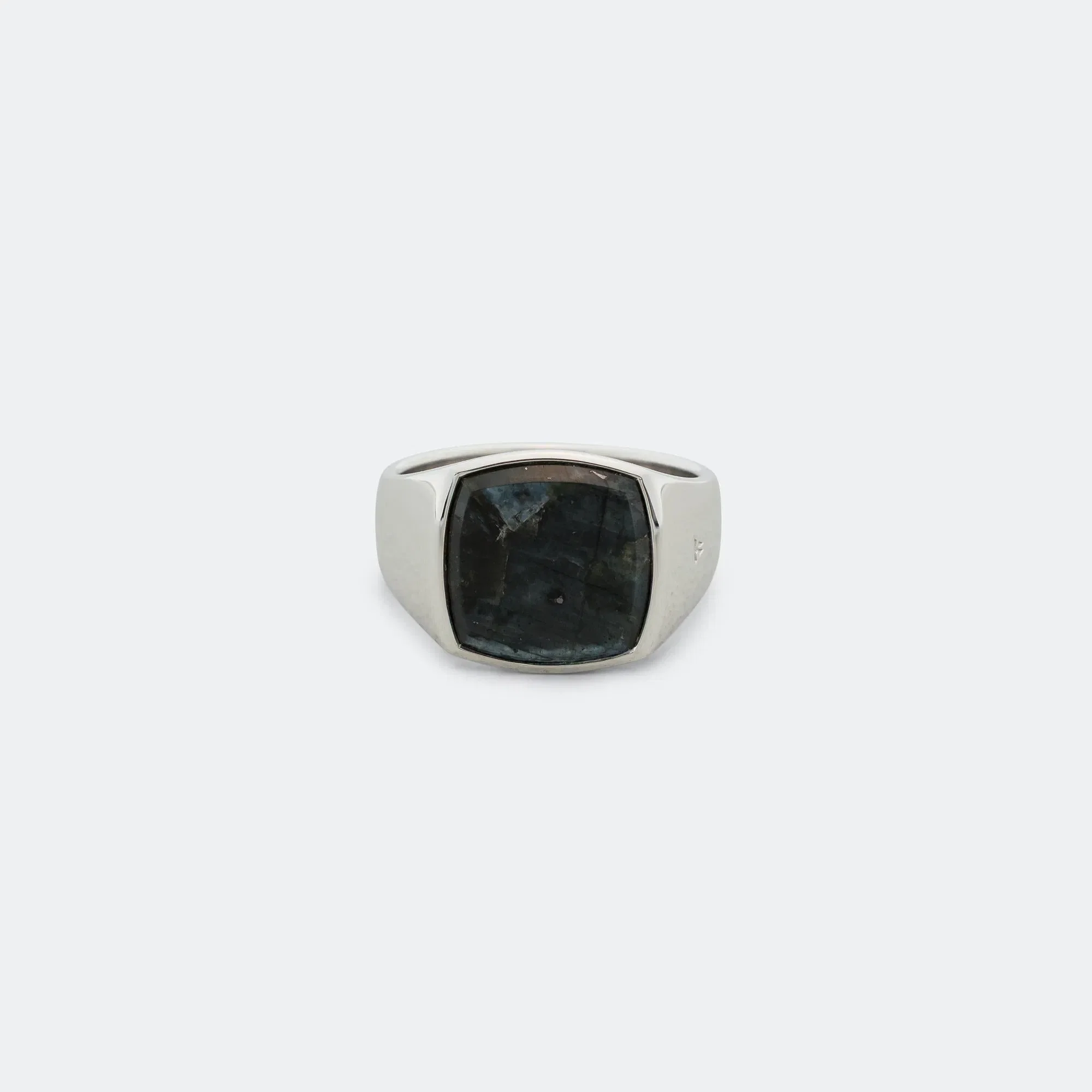 Tom Wood Cushion Ring - Black Larvikite/925 Silver