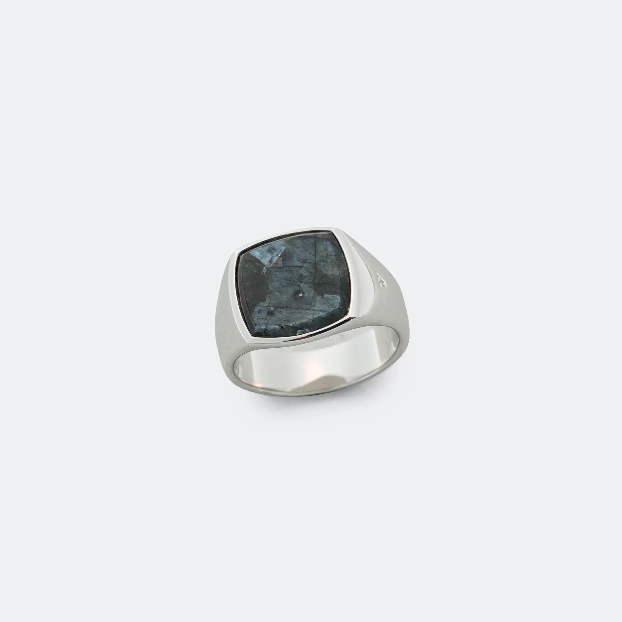 Tom Wood Cushion Ring - Black Larvikite/925 Silver