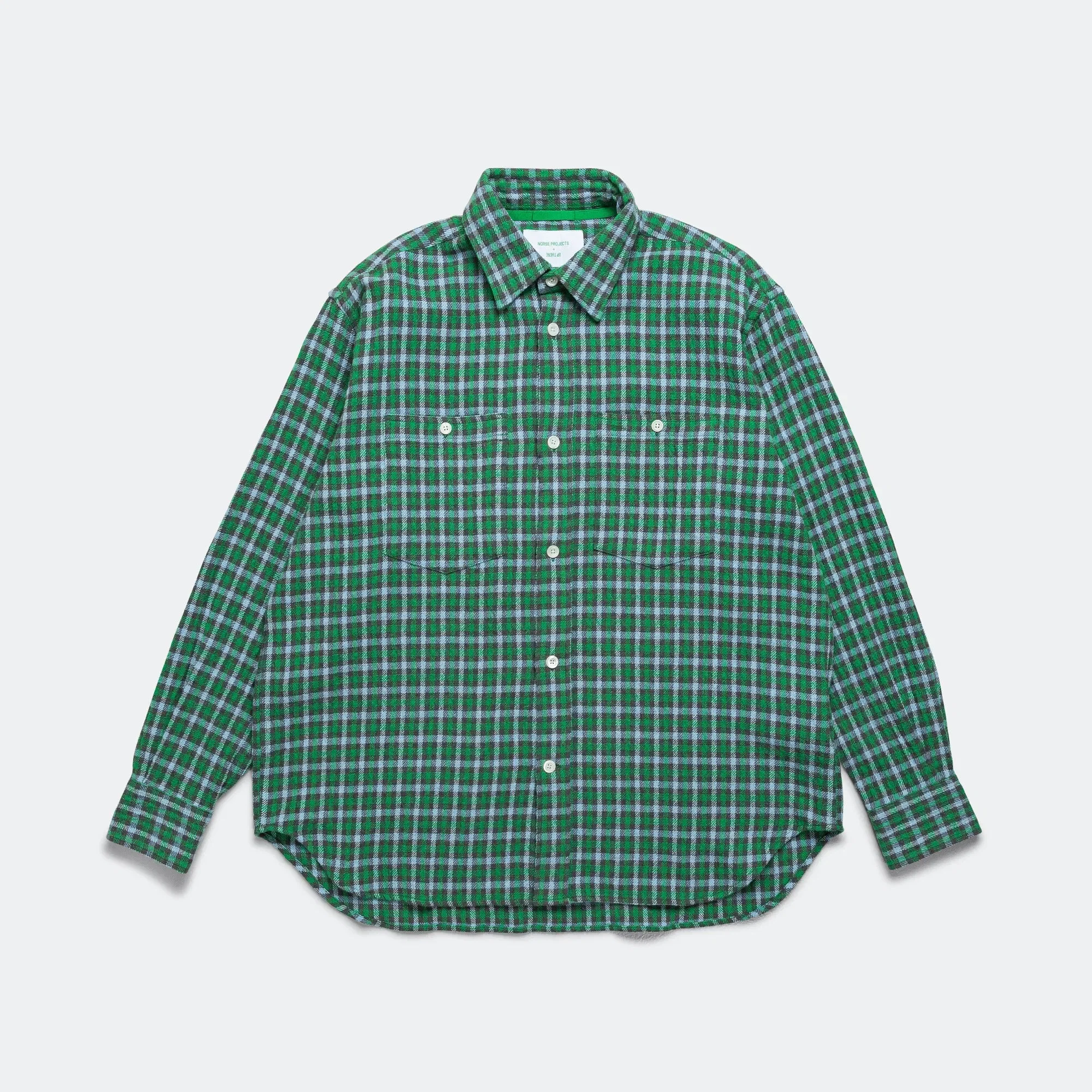 Norse Projects Ole Oversized Check Shirt x UP THERE - Olive Night