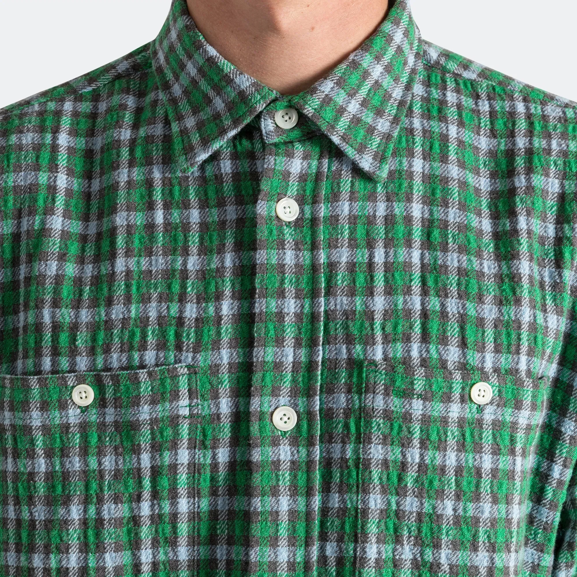 Norse Projects Ole Oversized Check Shirt x UP THERE - Olive Night