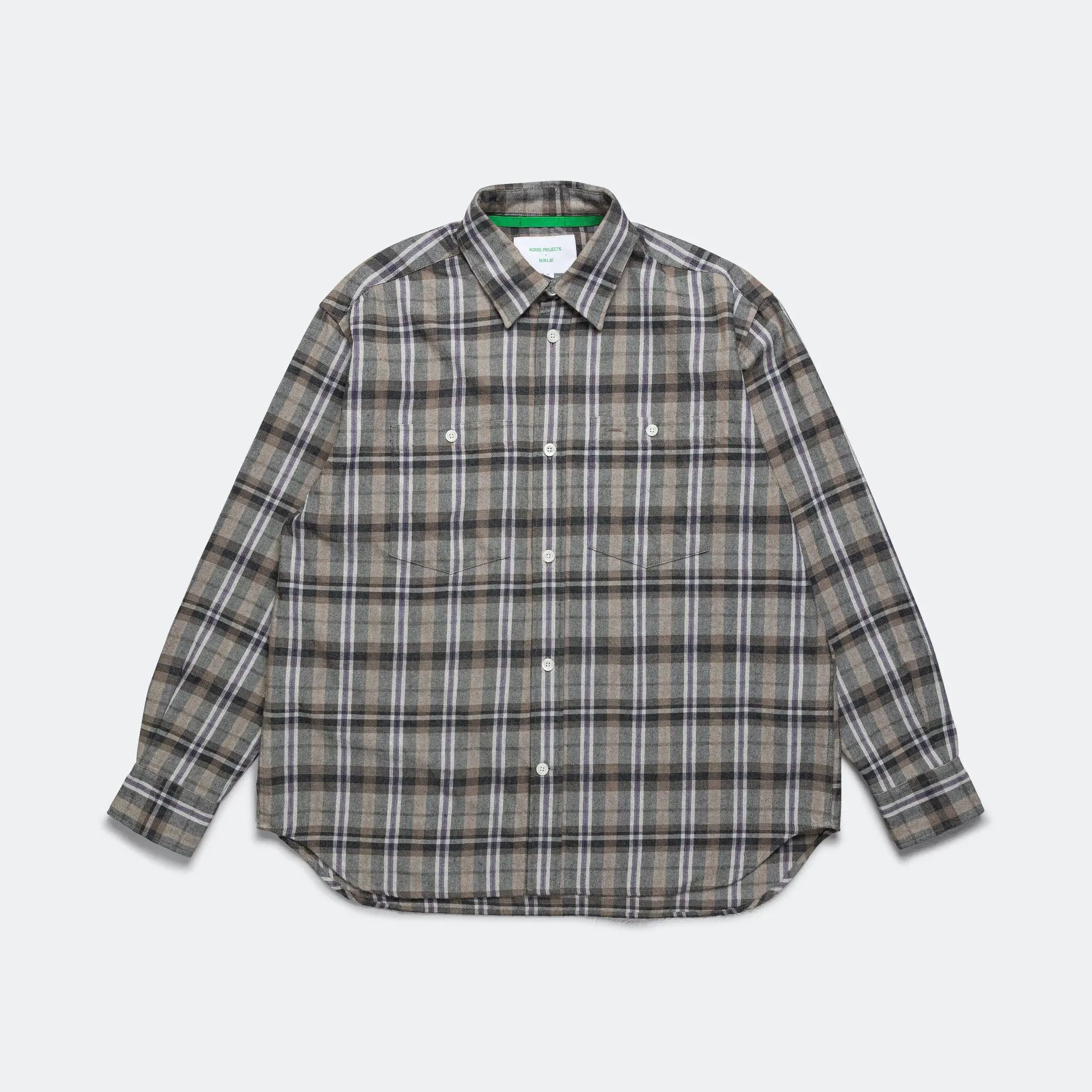 Norse Projects Ole Oversized Check Shirt x UP THERE - Charcoal Grey