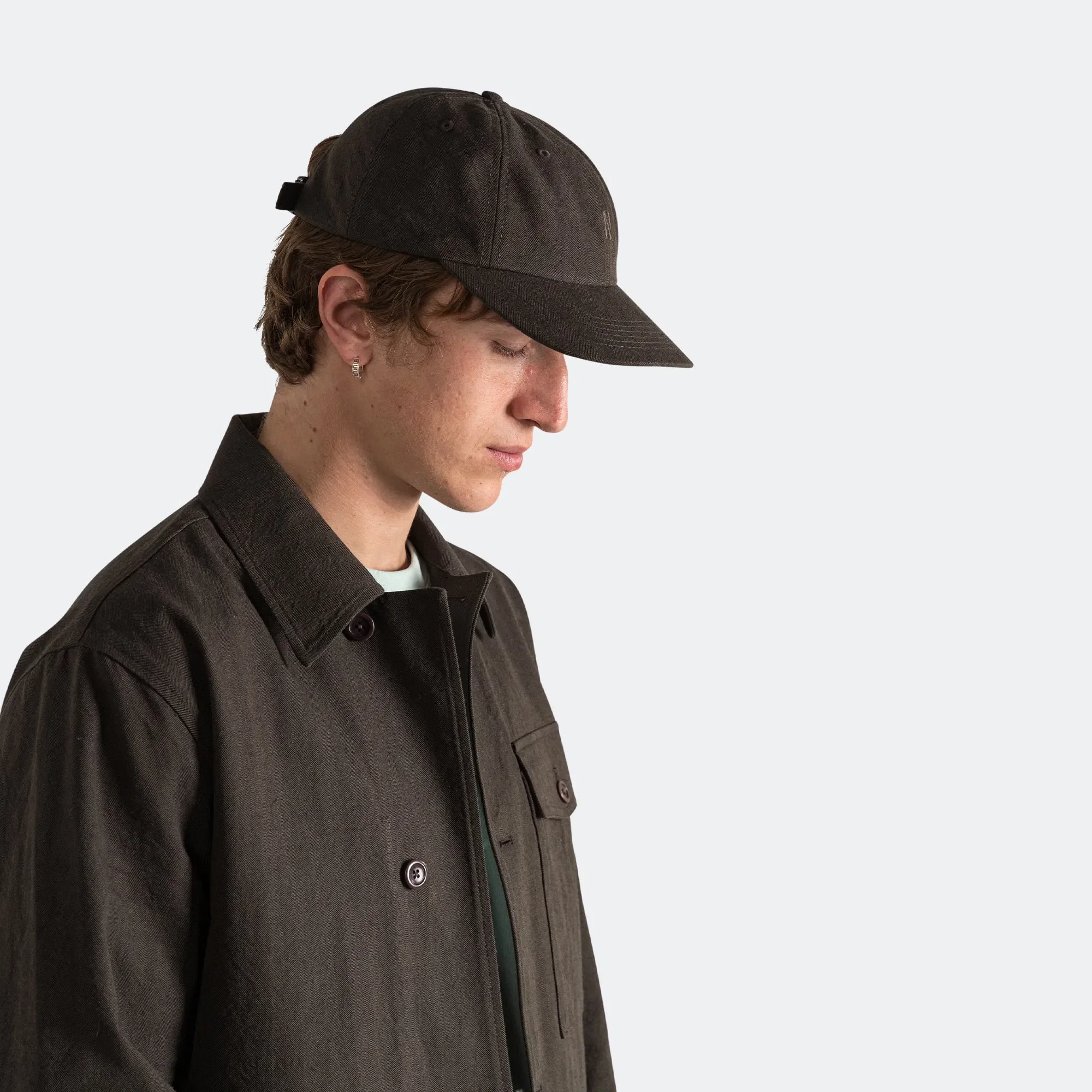 Norse Projects Herringbone 6-Panel Cap x UP THERE - Beech Green