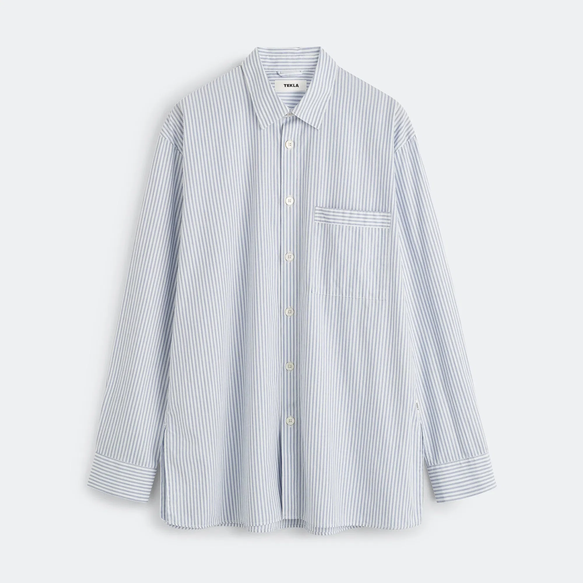 TEKLA Pyjama Shirt - Orchid Stripes Cotton Poplin