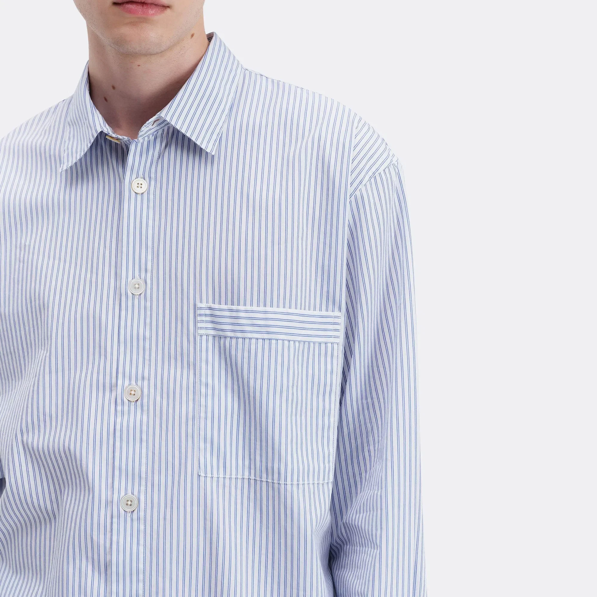 TEKLA Pyjama Shirt - Orchid Stripes Cotton Poplin