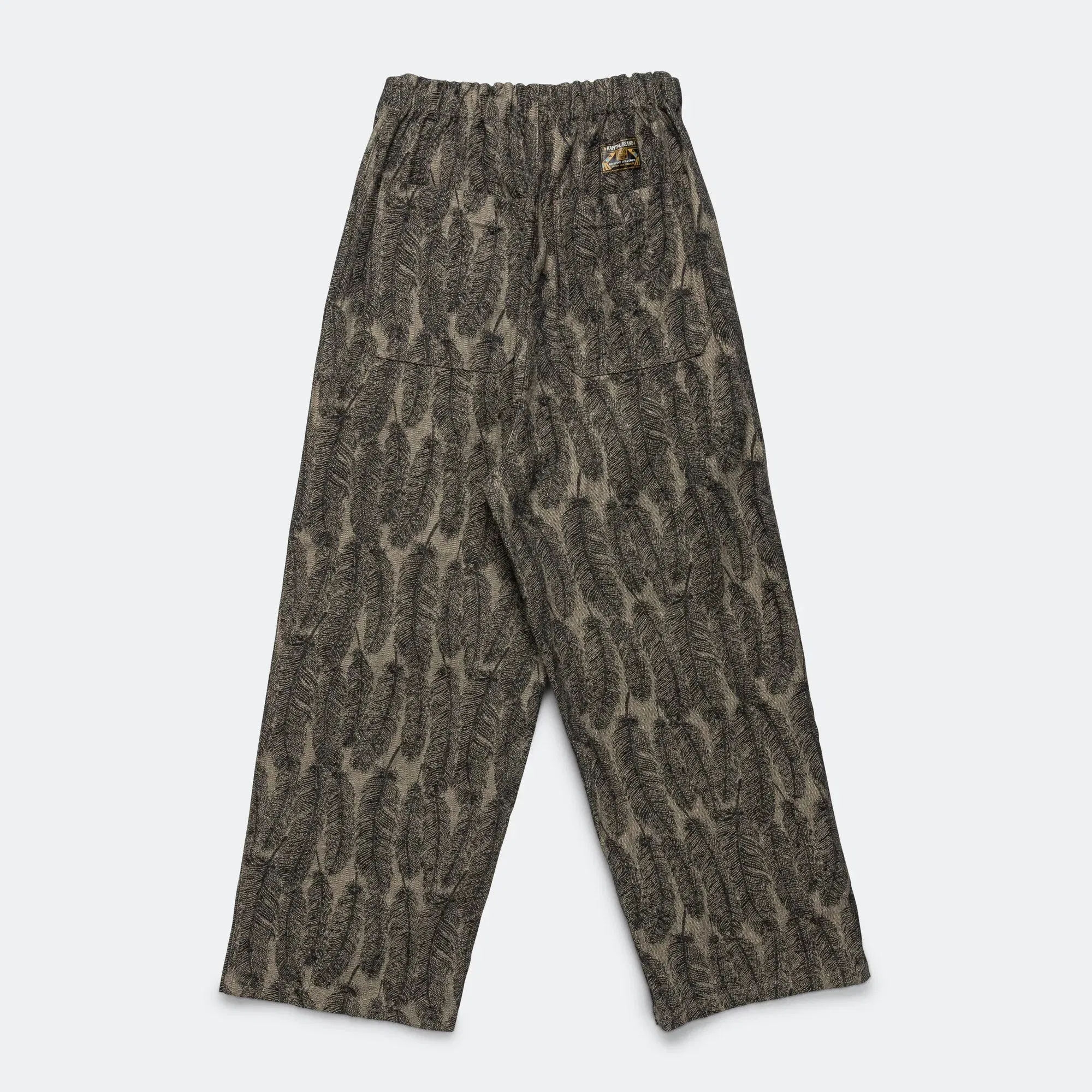 KAPITAL 12oz MAGPIE Denim W-Knee Easy Baggy Pants - Black/Beige