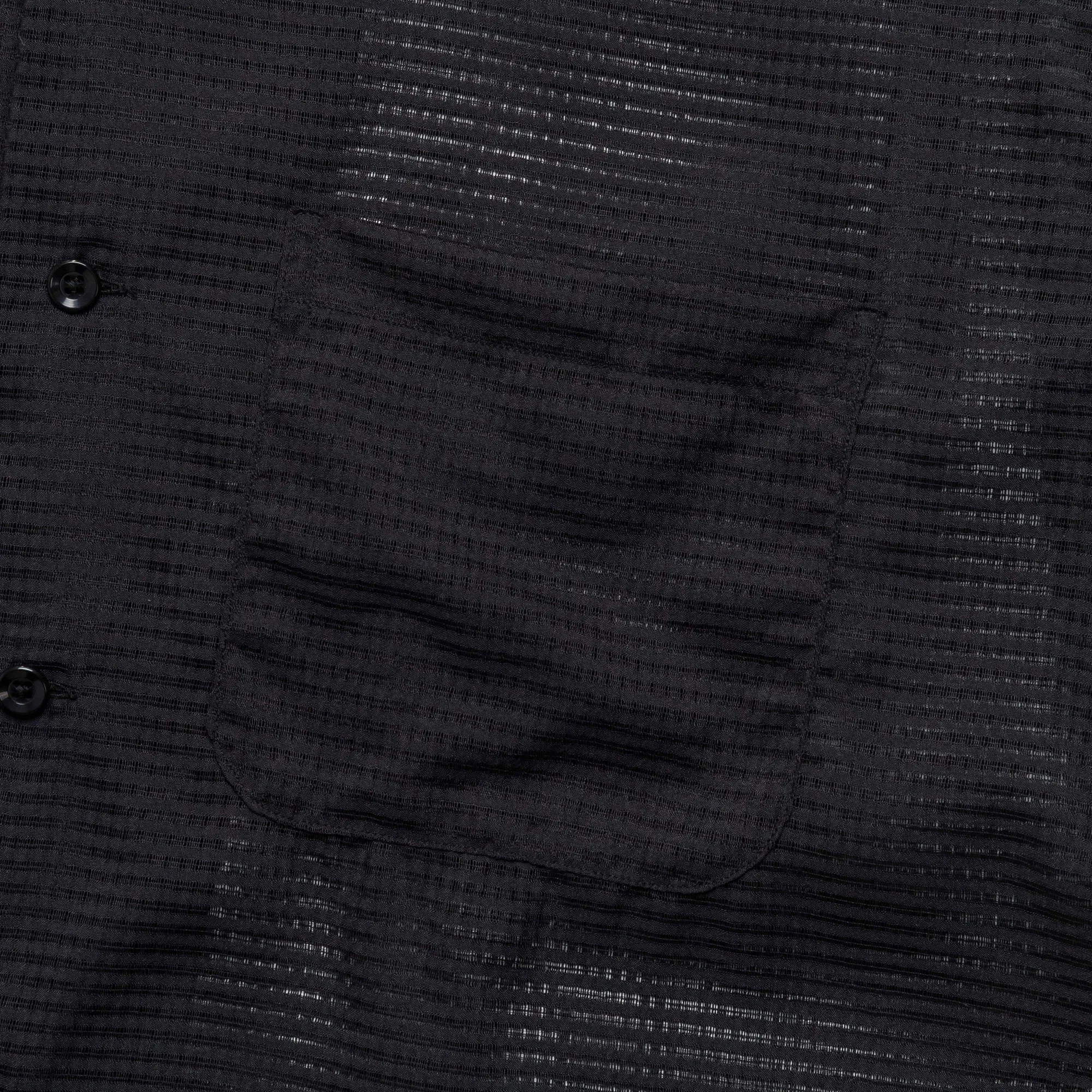 BEAMS PLUS Open Collar Mesh SS Shirt - Black