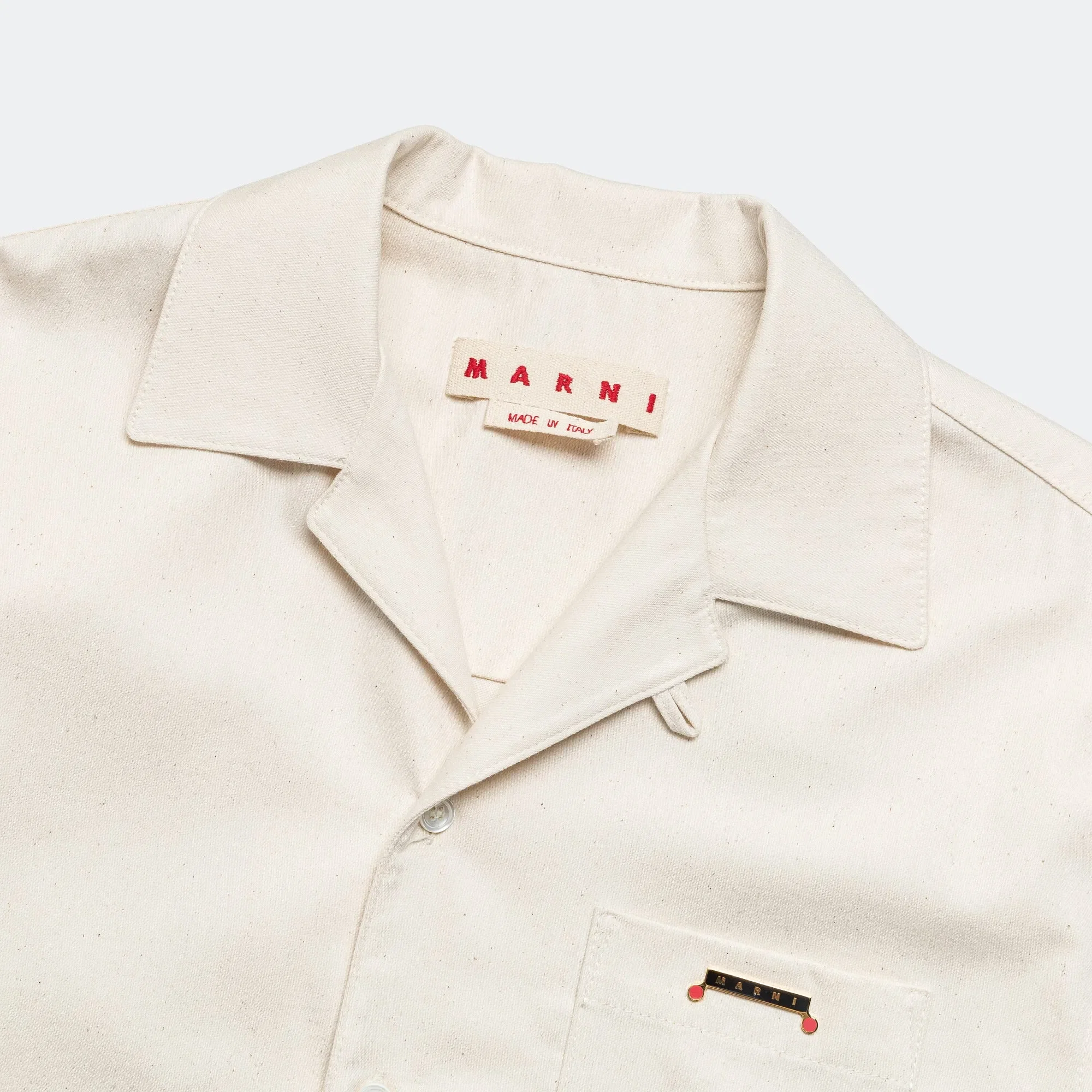 Marni Short Sleeve Cotton Shirt - Bone