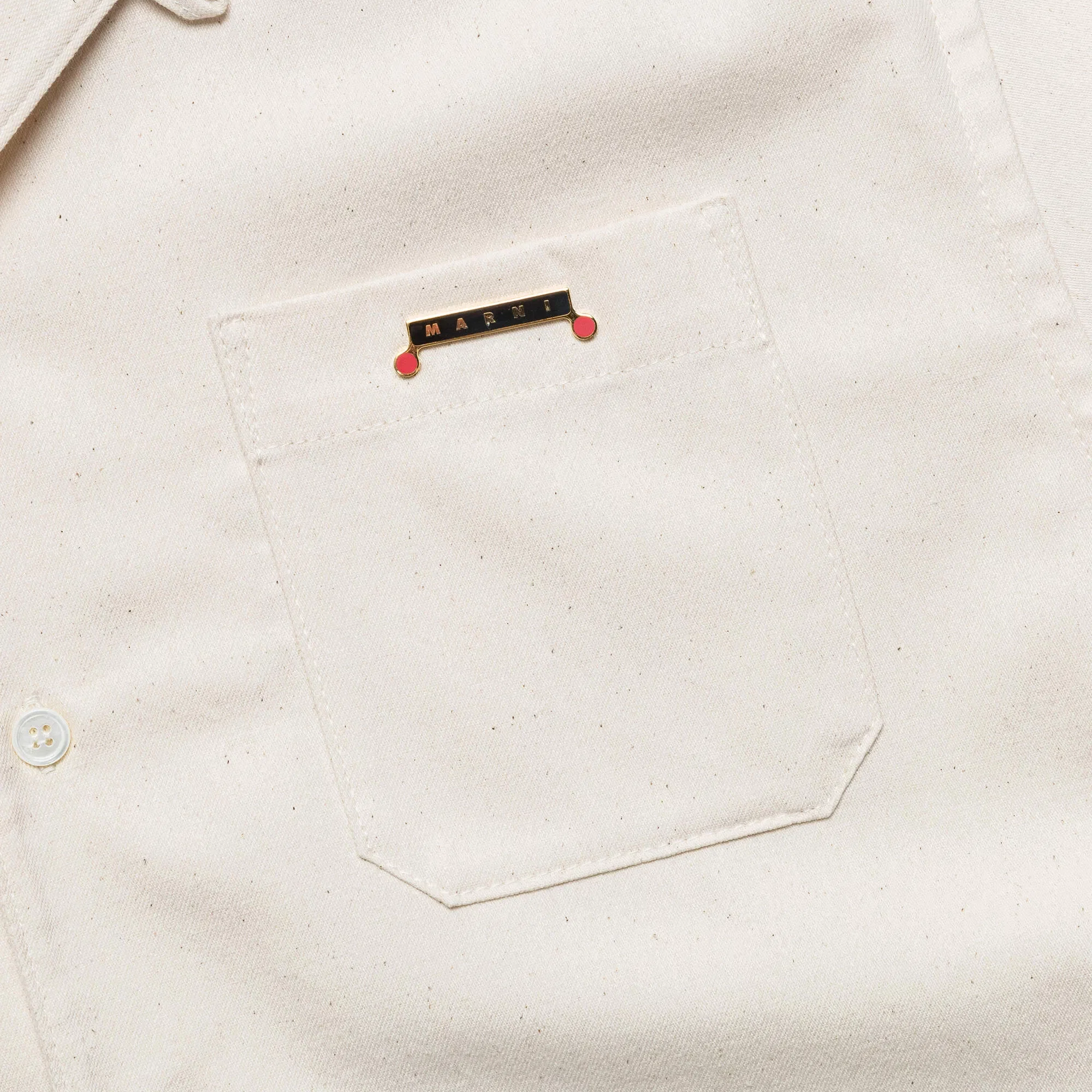 Marni Short Sleeve Cotton Shirt - Bone