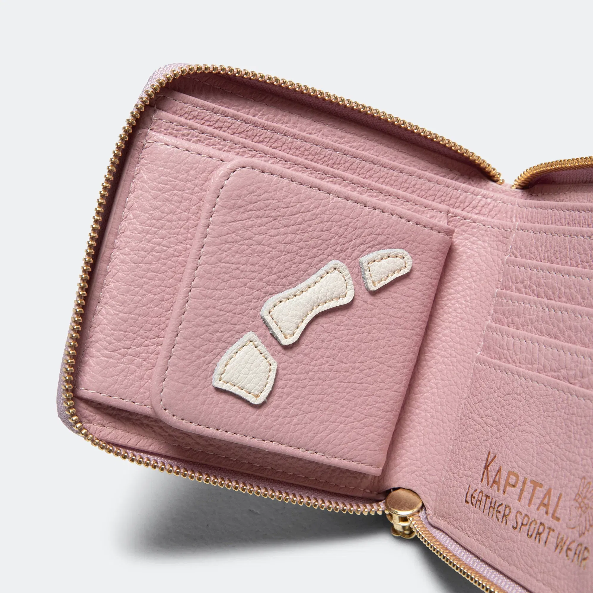 KAPITAL THUMB-UP BONE BAND ZIP Wallet - Pink